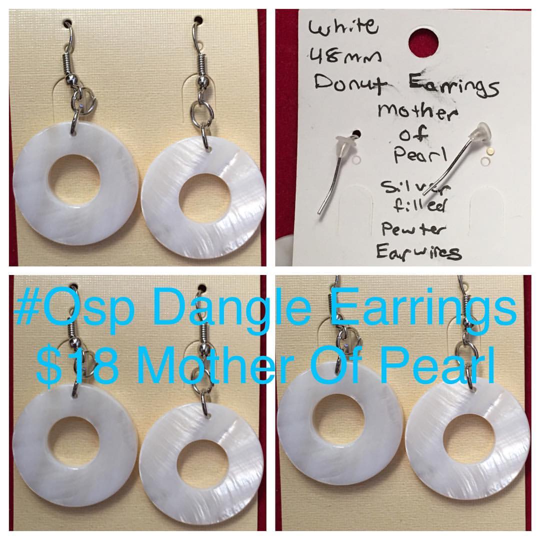 White Mother of Pearl Donut Earrings