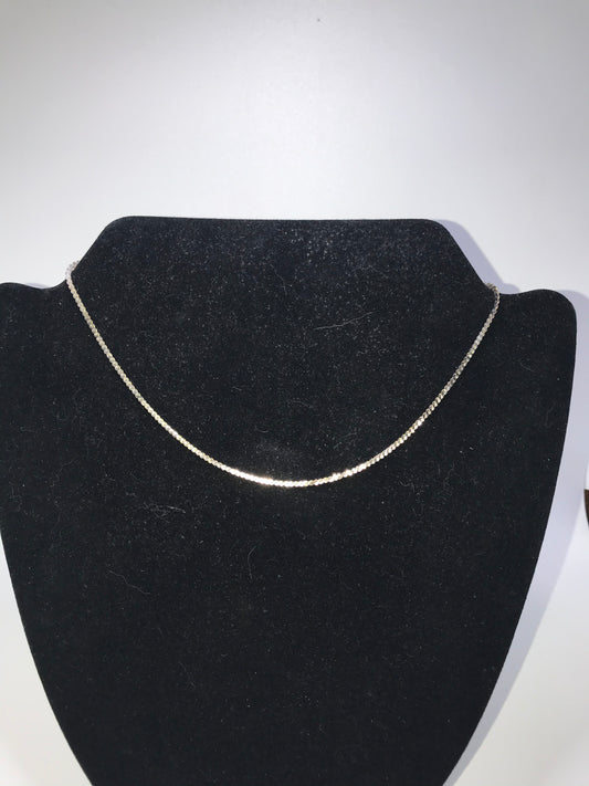16" 2mm Serpentine Silver Necklace