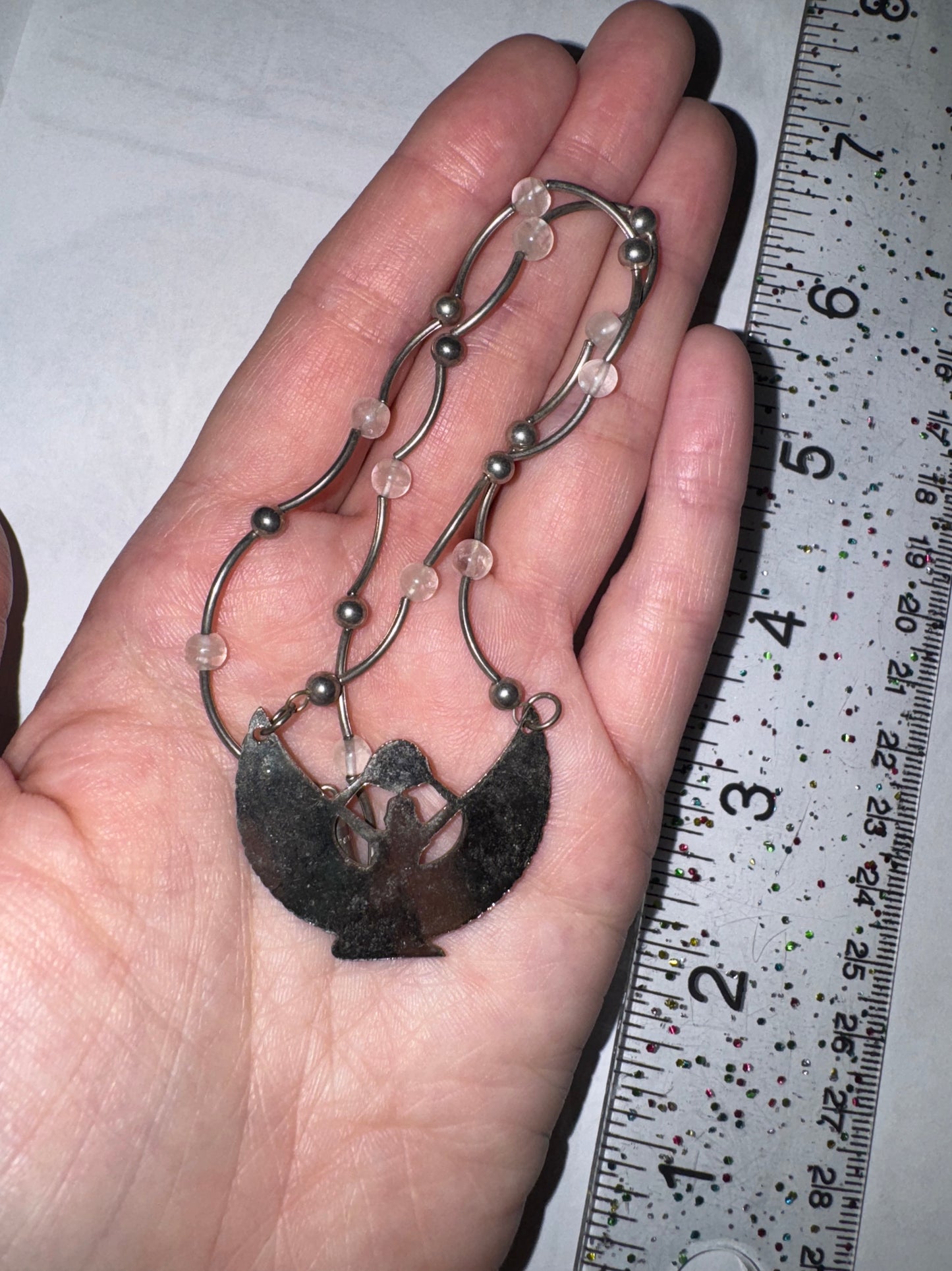 16 1/2” Silver Winged Isis Egyptian Pendant Necklace