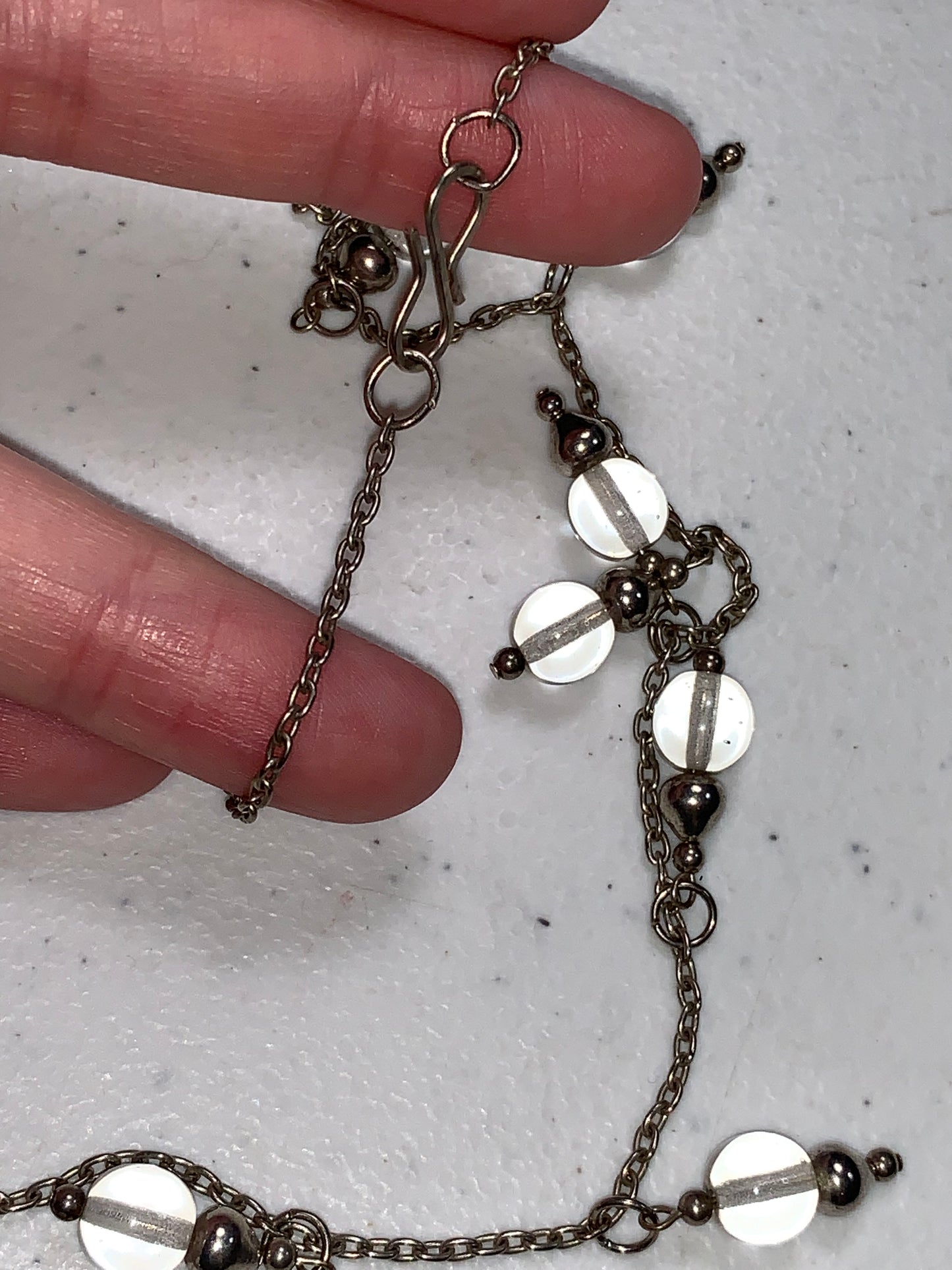 16 1/2" Long Cable chain and Quartz Necklace