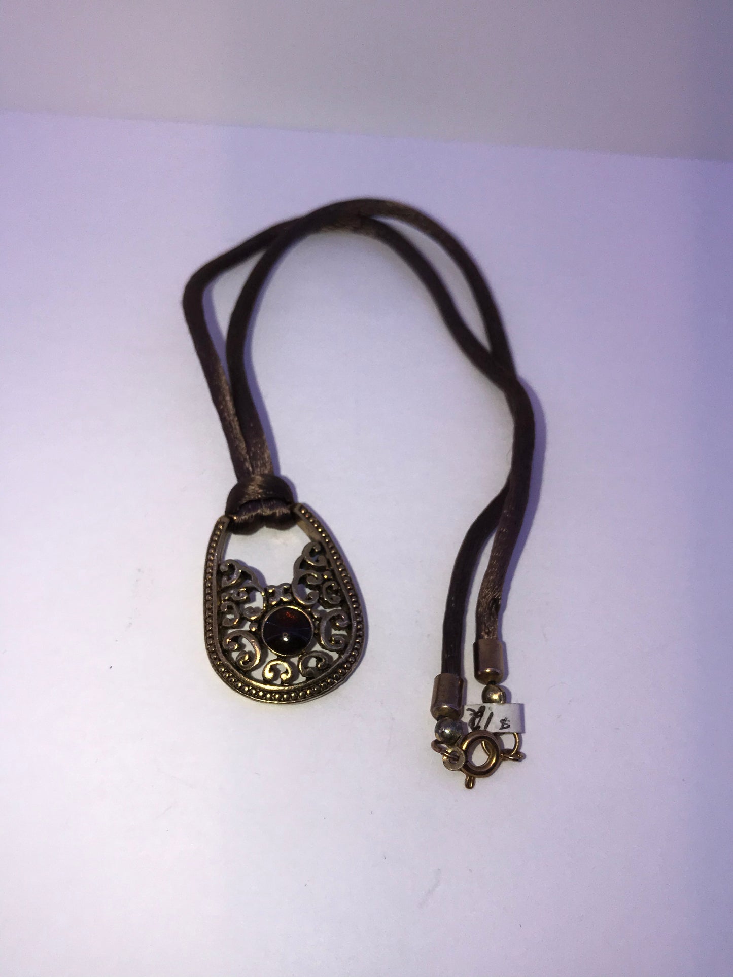16" Brown Satin Cord Necklace