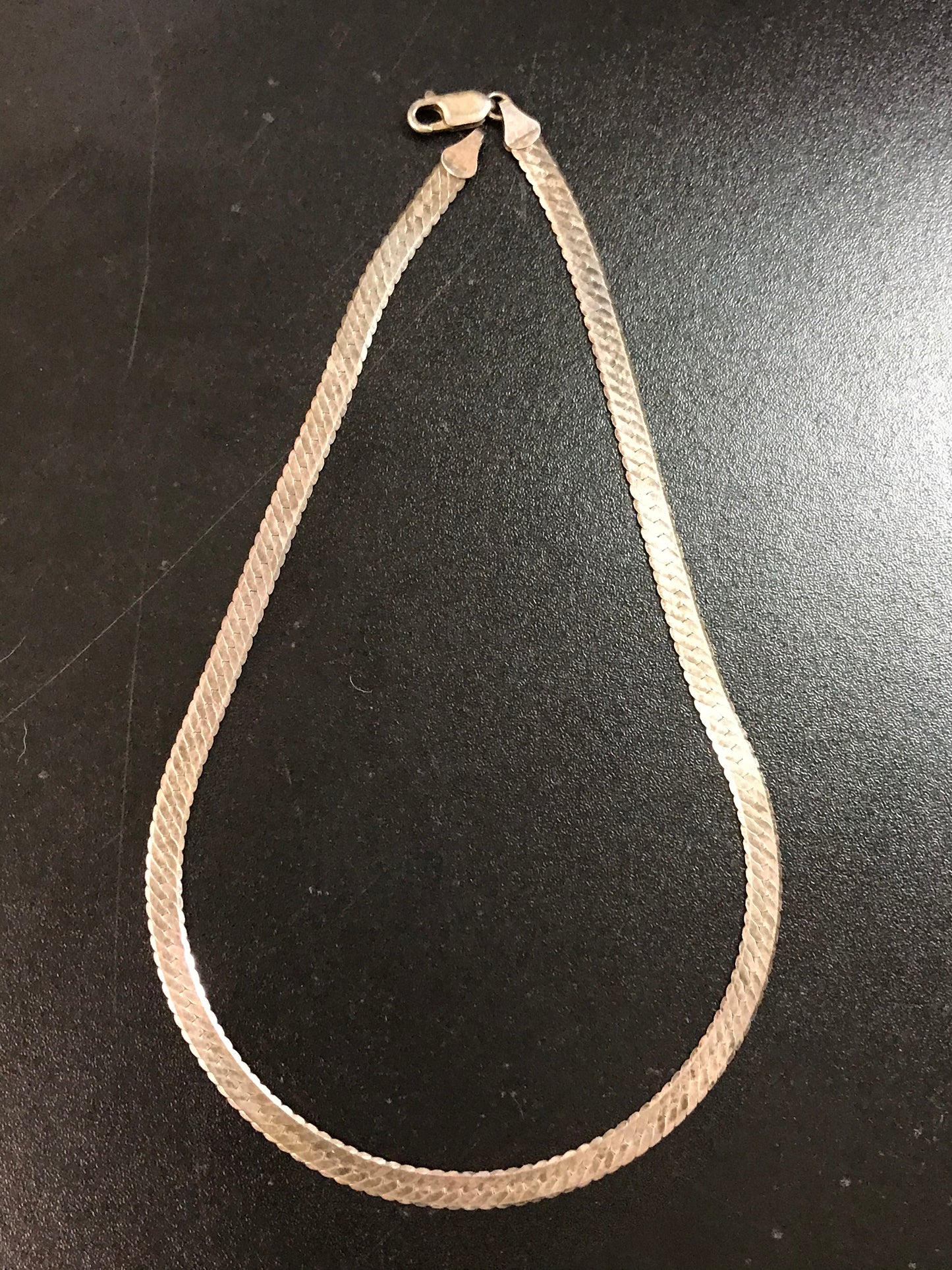 16" 6mm Herringbone Silver Necklace
