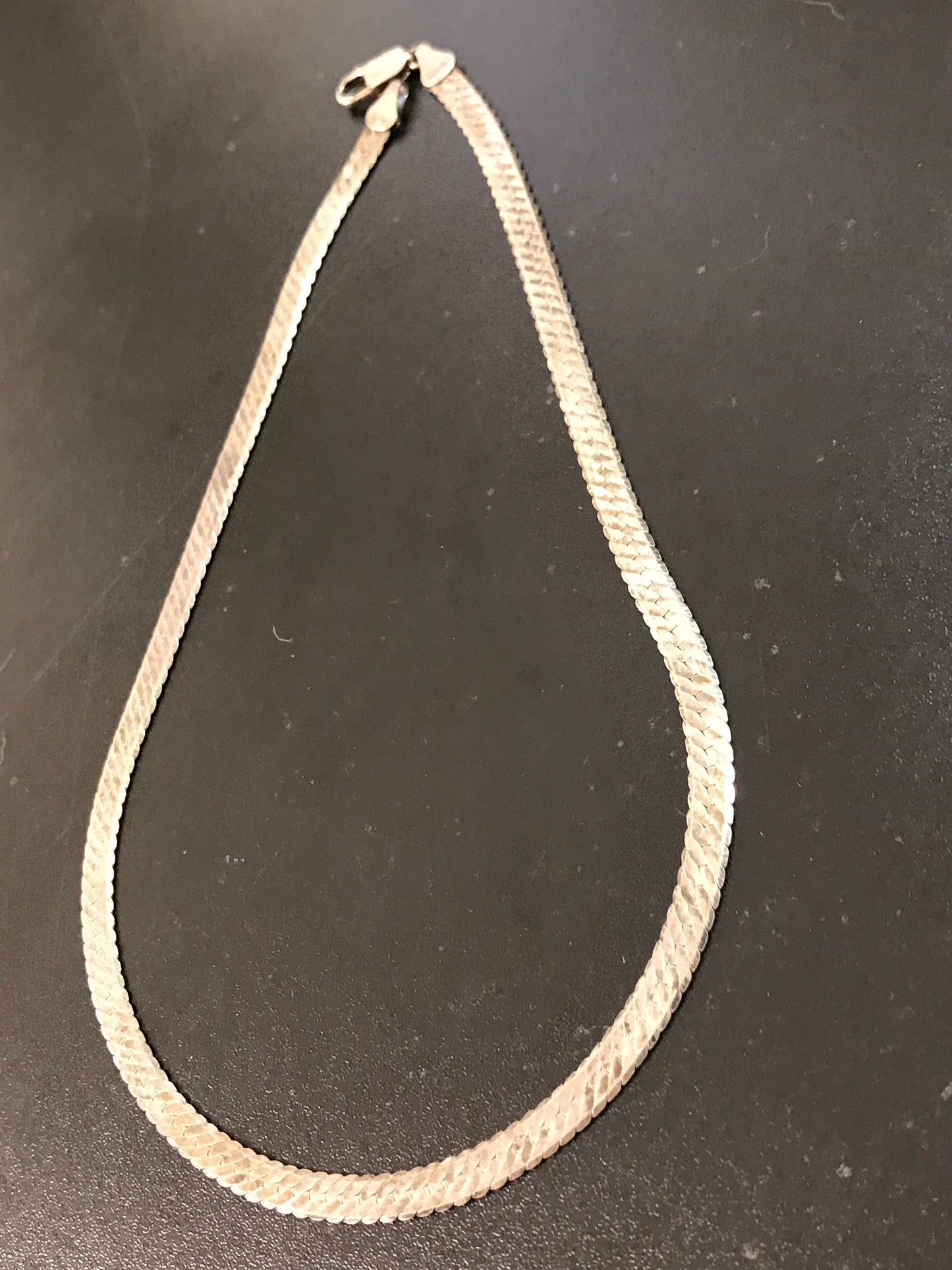 16" 6mm Herringbone Silver Necklace