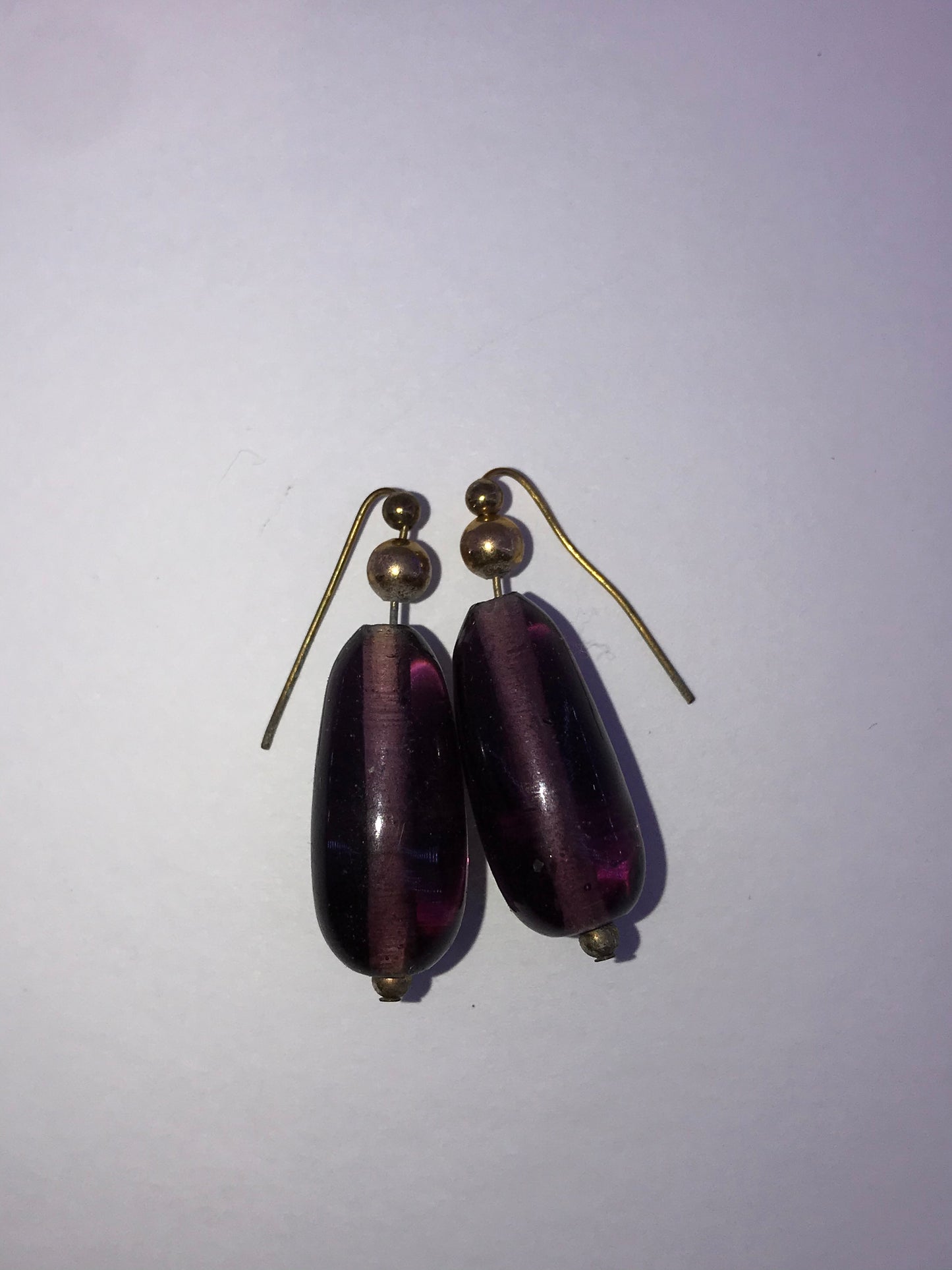 16 3/4" Red And Purple Beaded Necklace with Matching Earrings