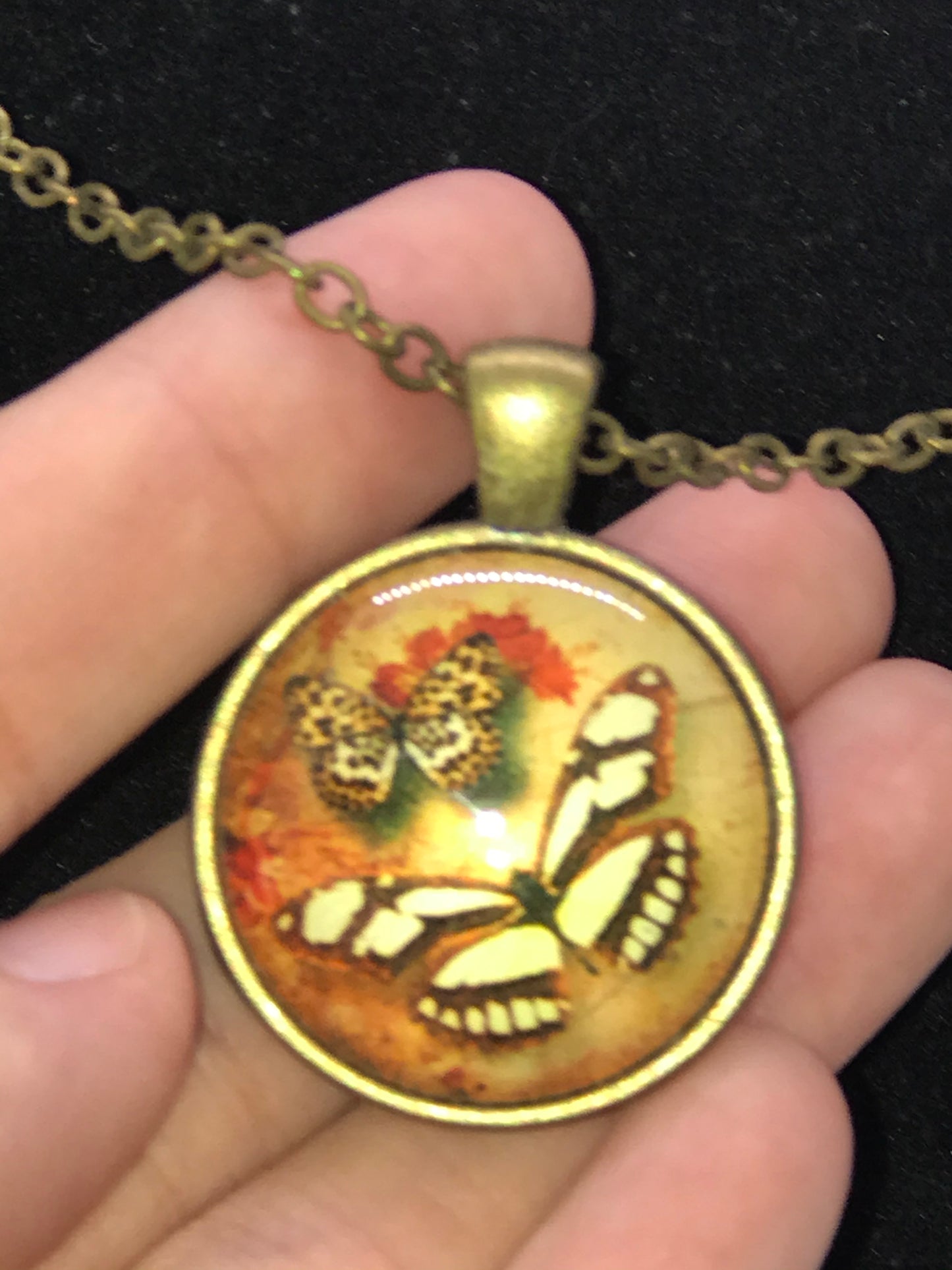 18" Brass Butterfly Cable Chain Necklace