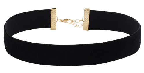 18" long Black Velvet Choker Necklace