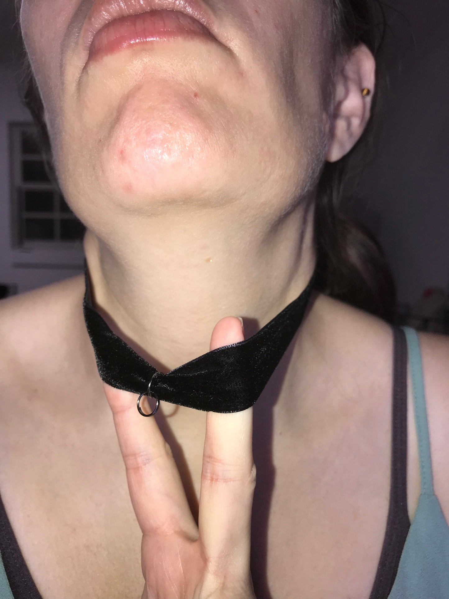 18" long Black Velvet Choker Necklace