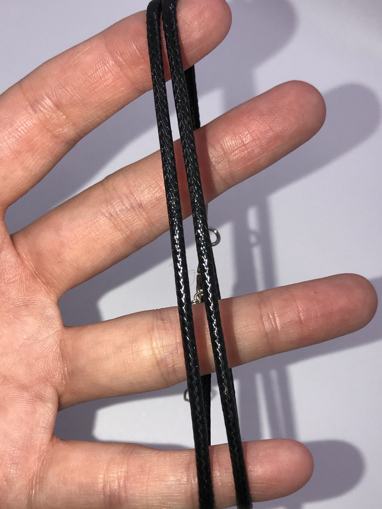 18" 2mm round Braided Leather Necklace
