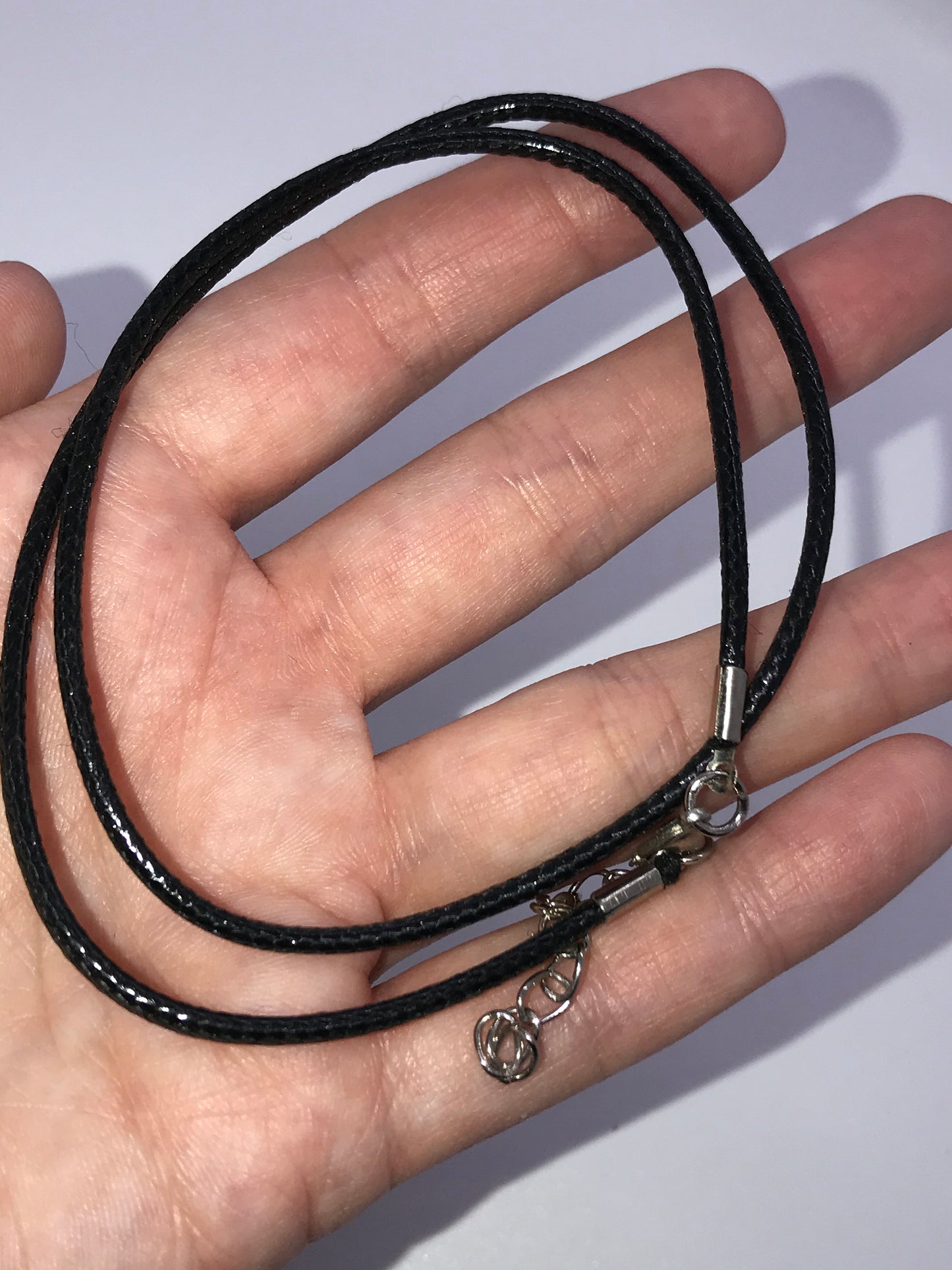 18" 2mm round Braided Leather Necklace