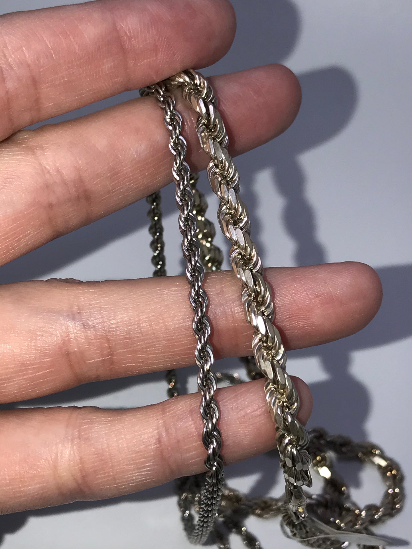 18" 3mm Silver Rope Chain Necklace