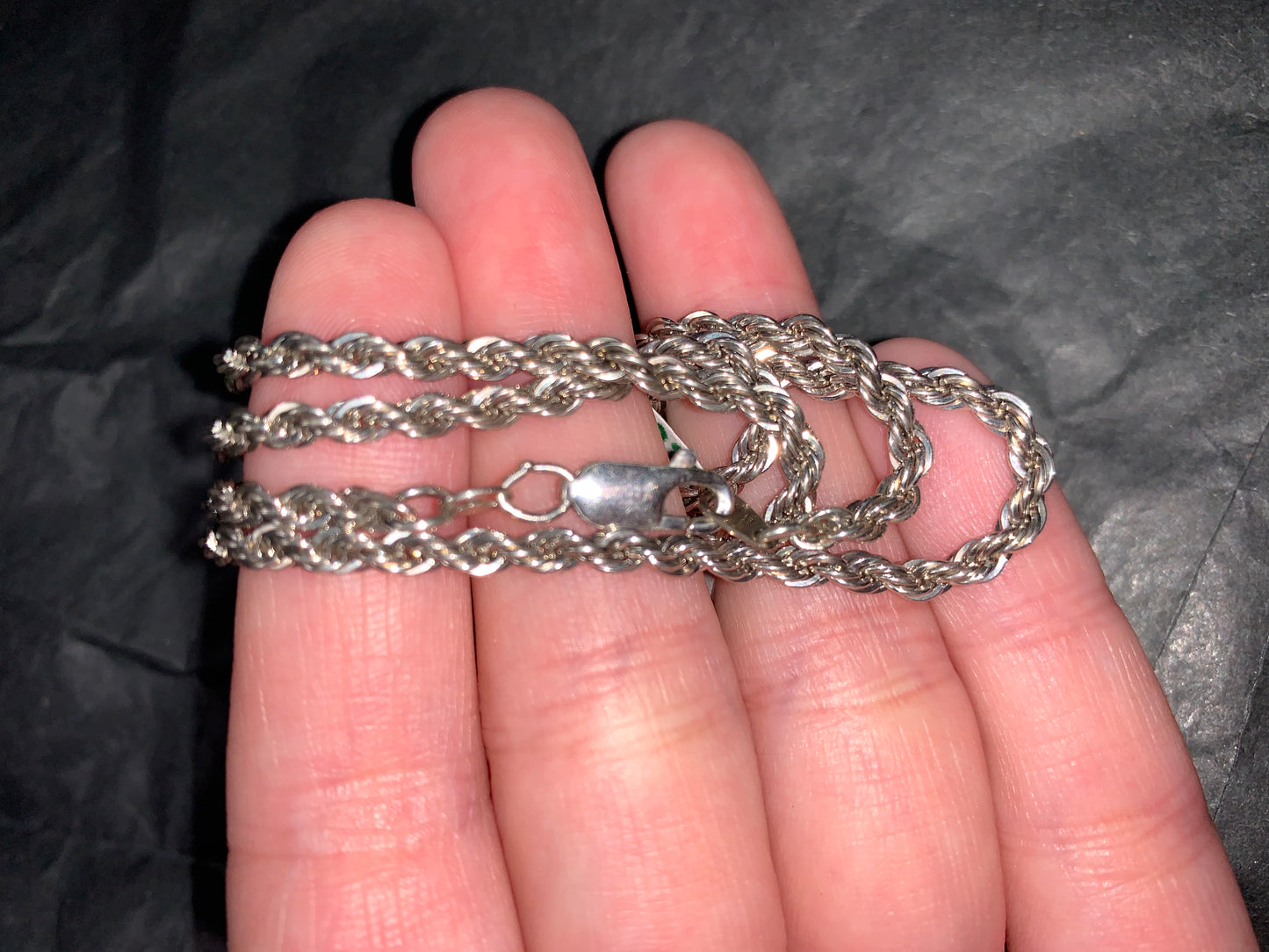 18" 3mm Silver Rope Chain Necklace