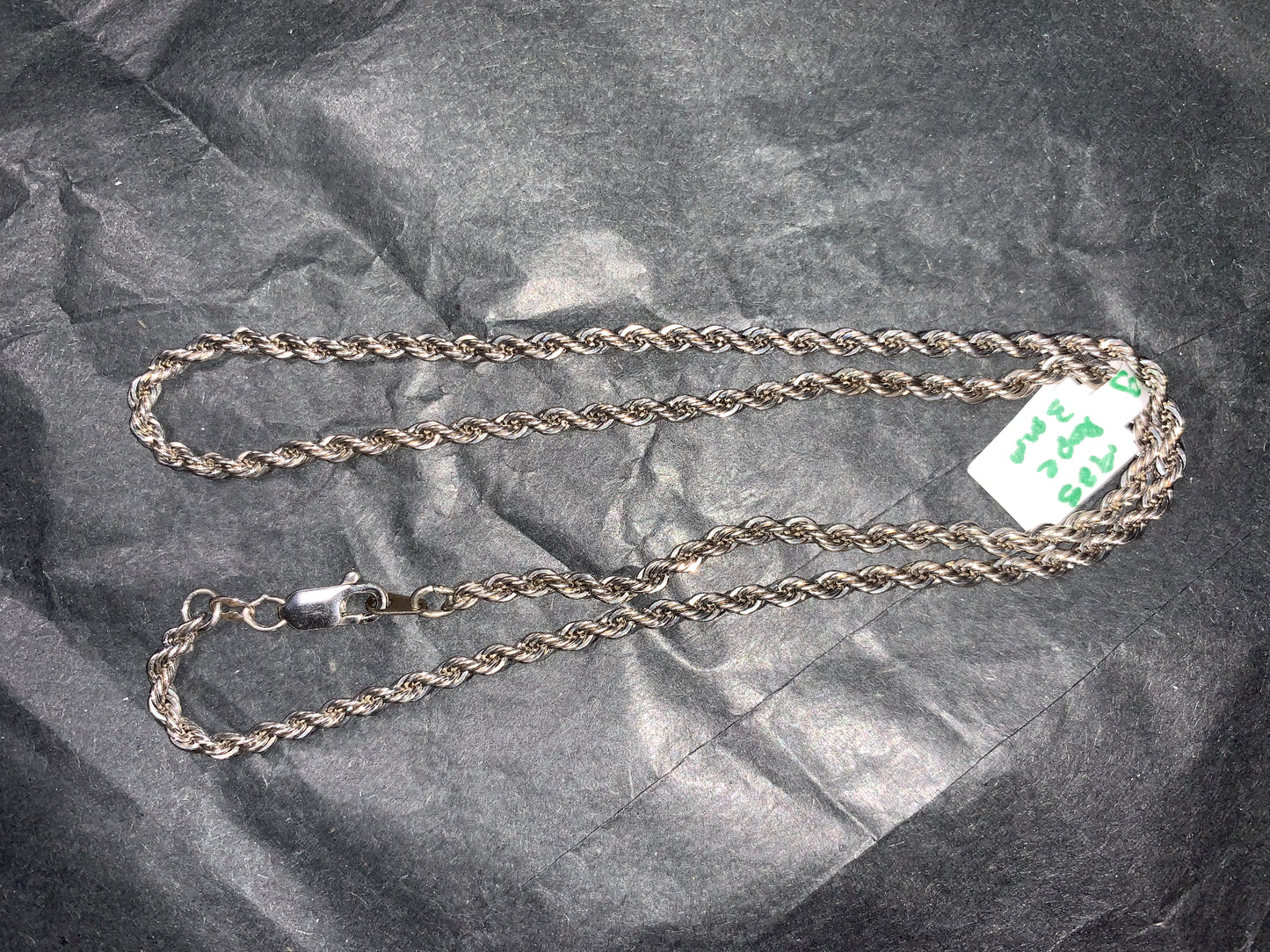 18" 3mm Silver Rope Chain Necklace