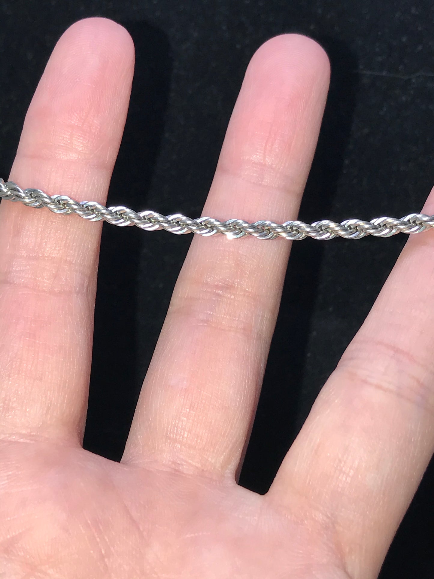 18" 3mm Silver Rope Chain Necklace
