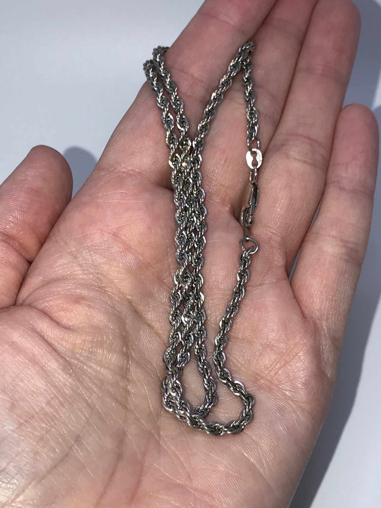 18" 3mm Silver Rope Chain Necklace