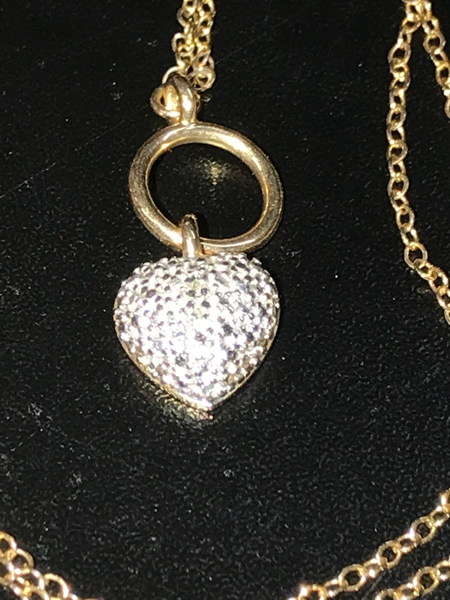 18" 14 Kt Gold Vermeil Cable Chain Toggle Necklace with Heart pendant