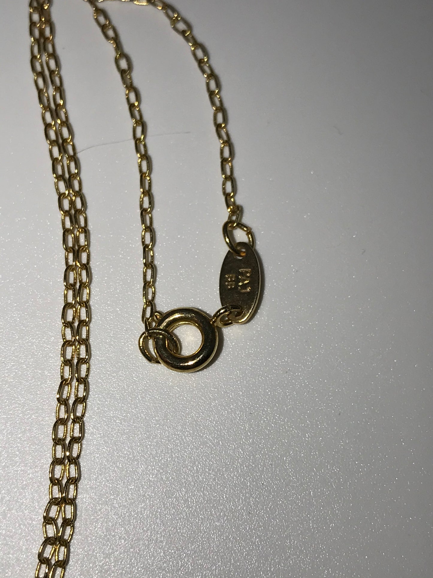 18" 18kt Vermeil Cable chain with Diamond and Ruby Heart Pendant