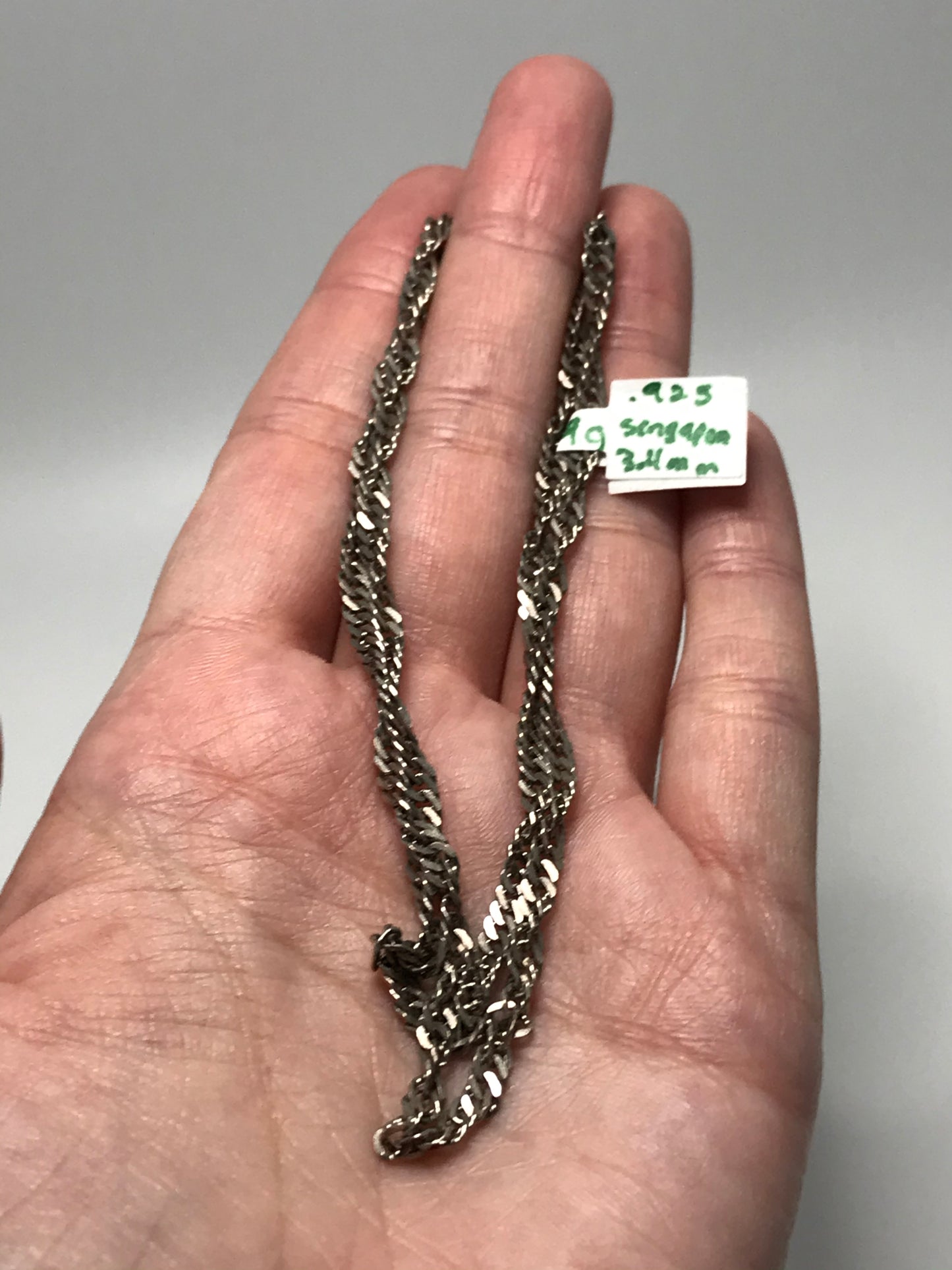 18" Sterling Silver Singapore Necklace