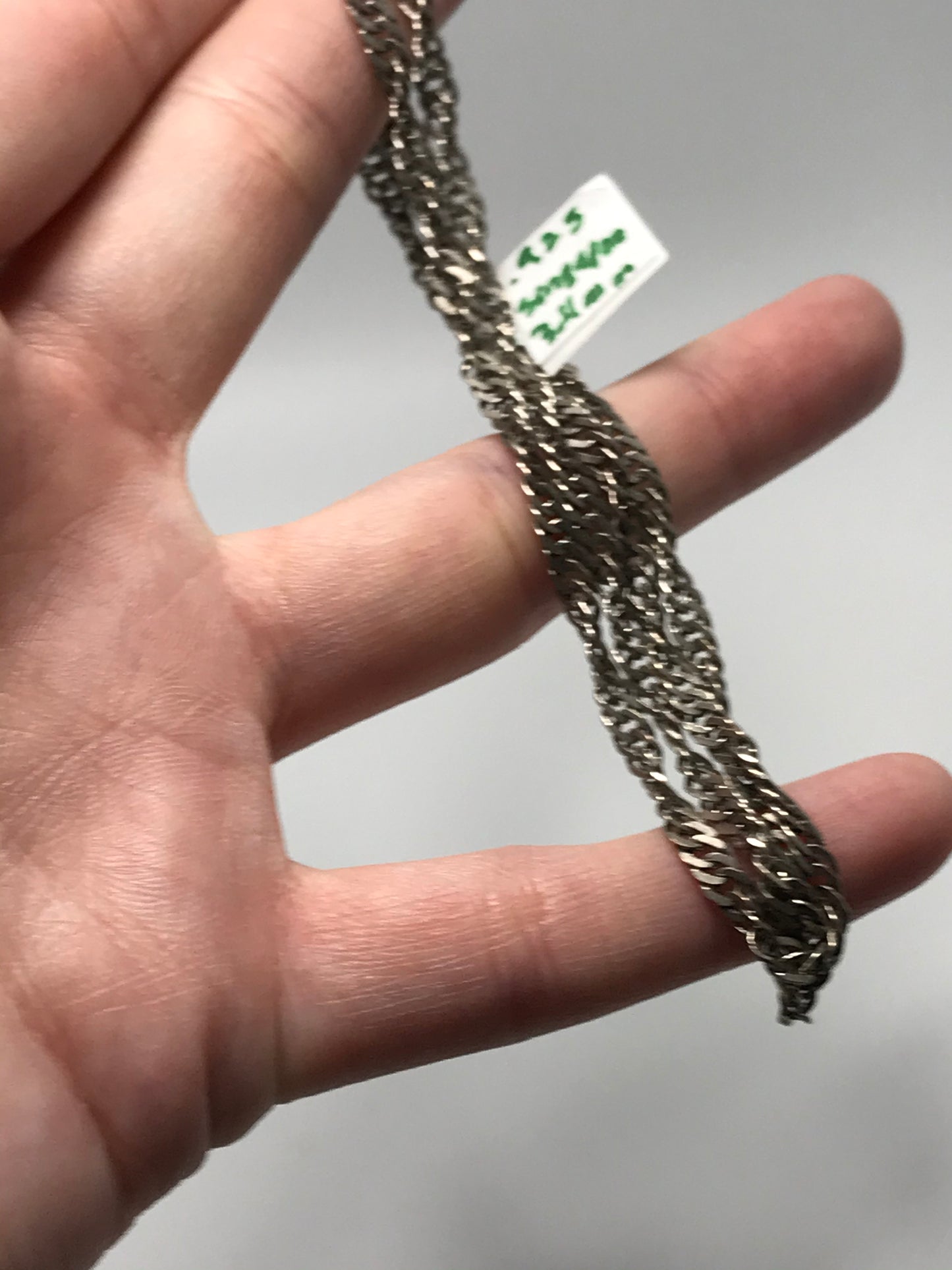18" Sterling Silver Singapore Necklace