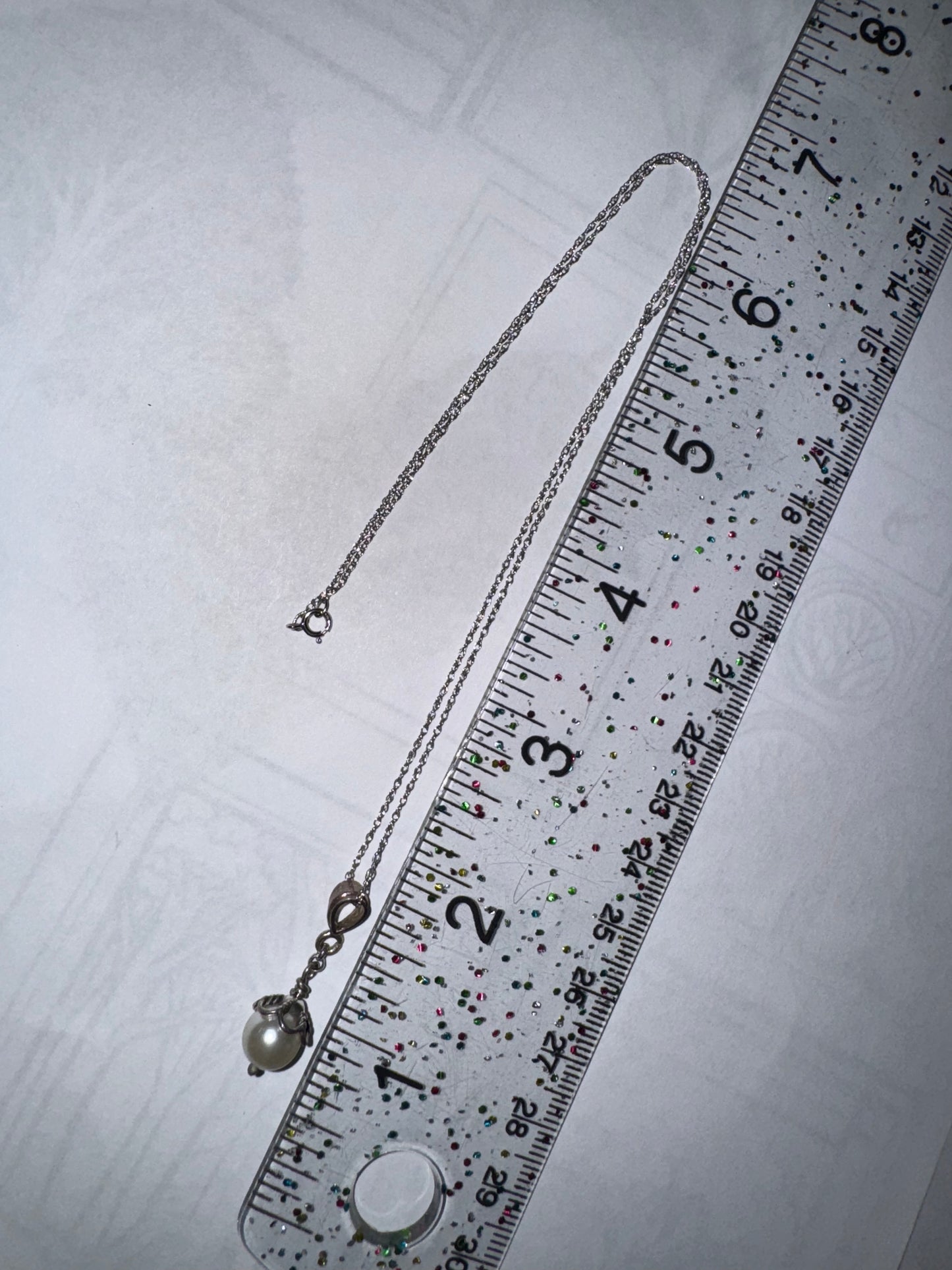 18" Sterling Silver Twisted Rope Chain and Pearl Necklace