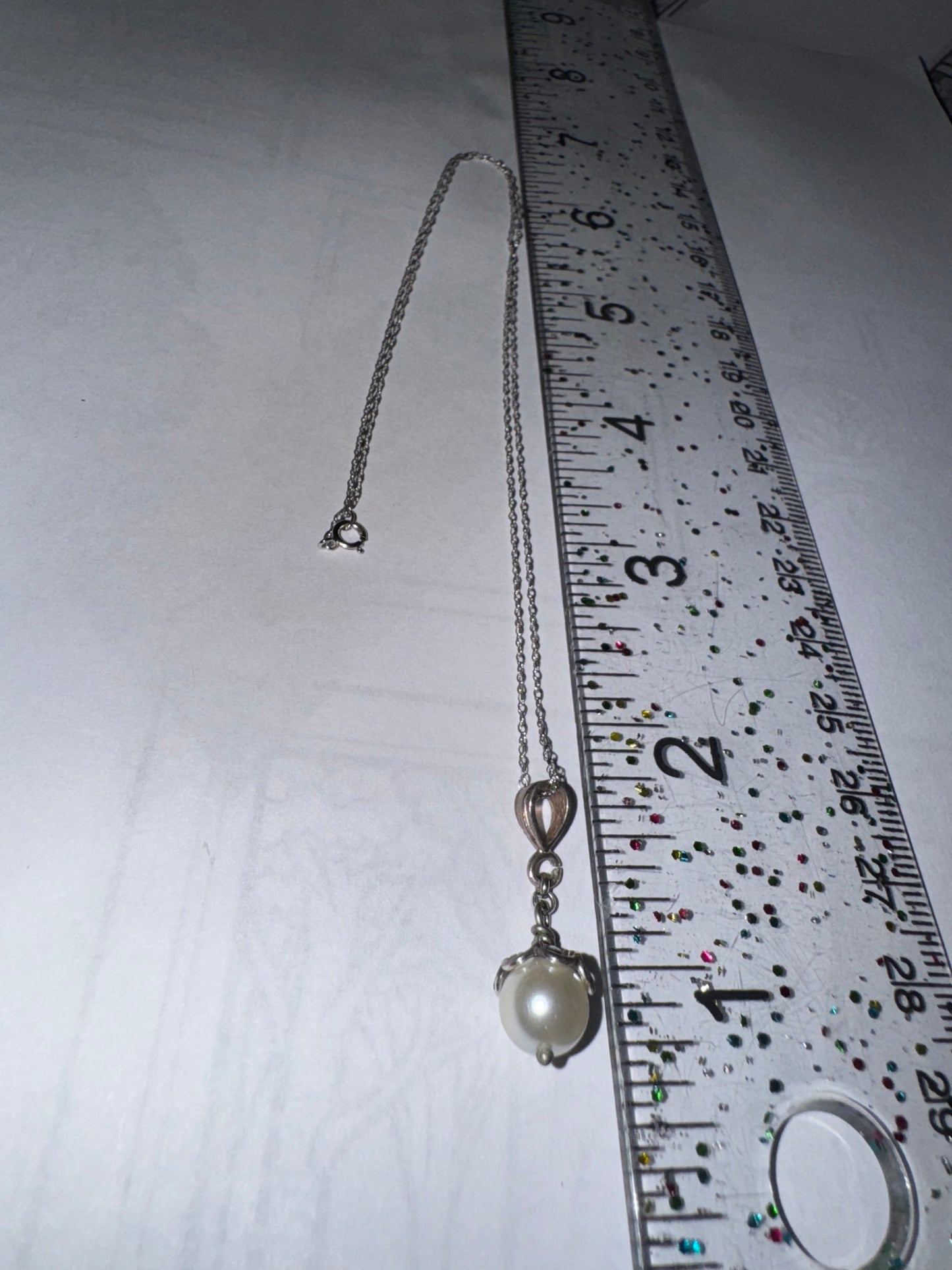 18" Sterling Silver Twisted Rope Chain and Pearl Necklace