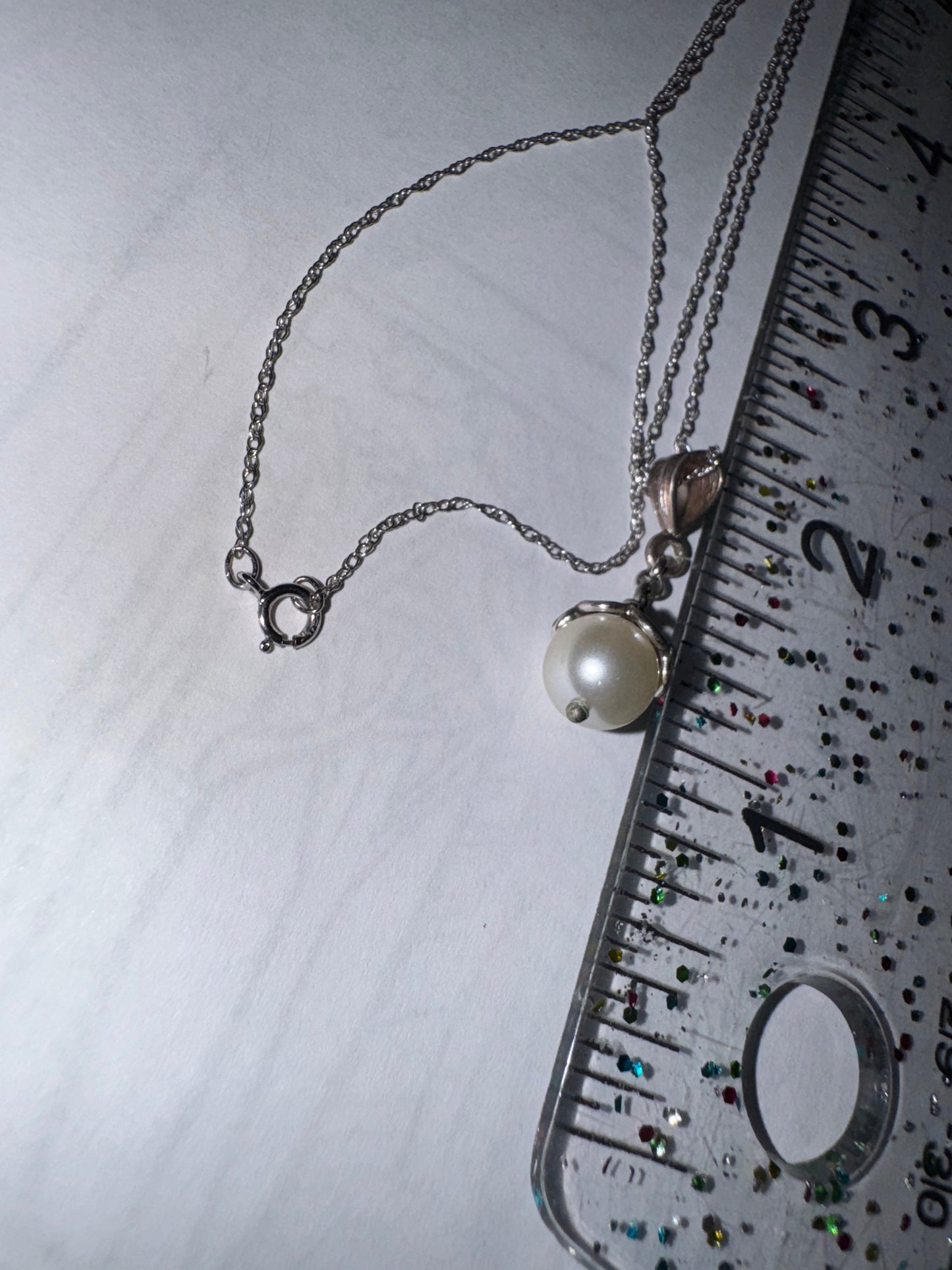18" Sterling Silver Twisted Rope Chain and Pearl Necklace