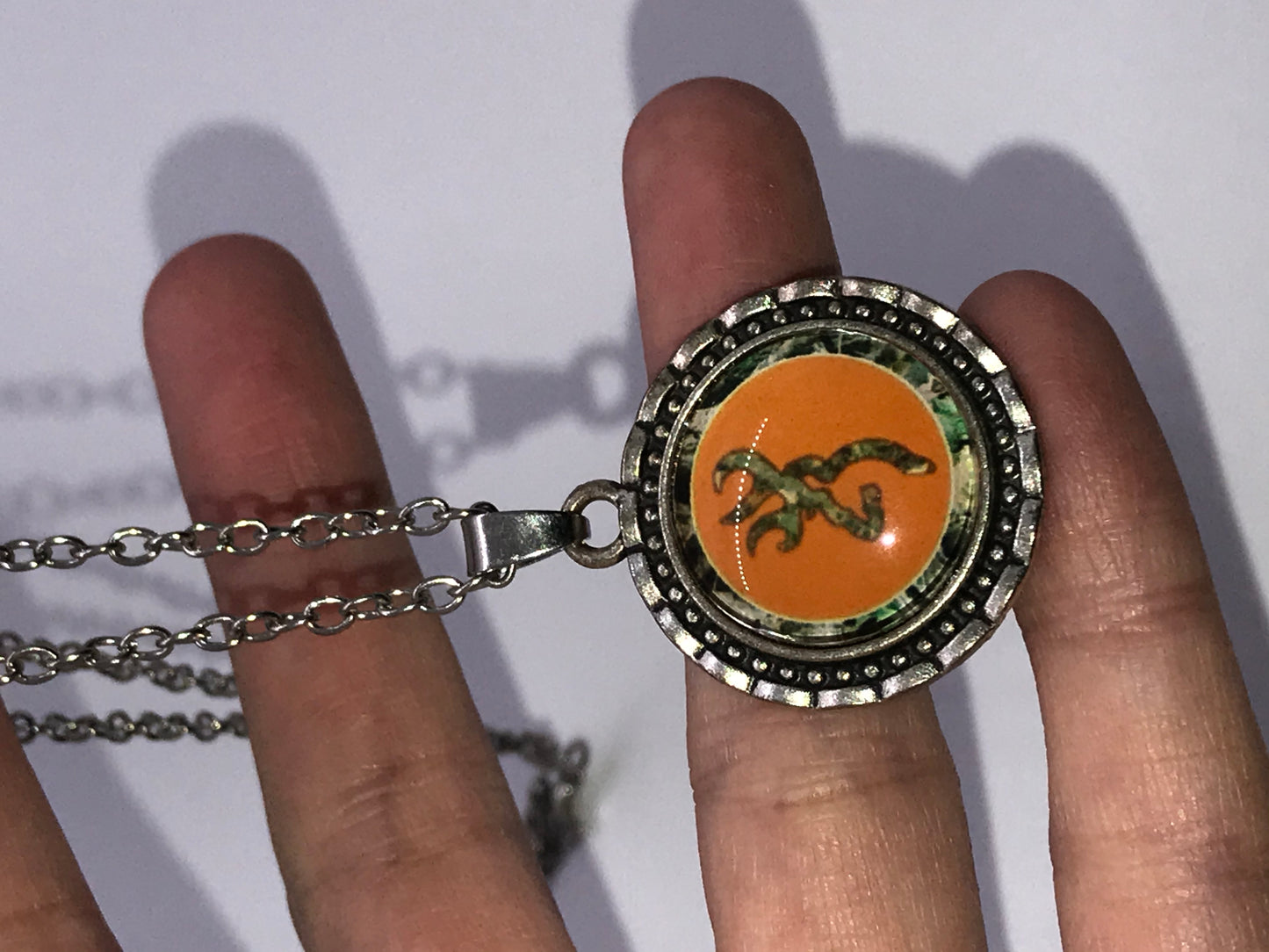 19 1/2" Orange Browning Necklace