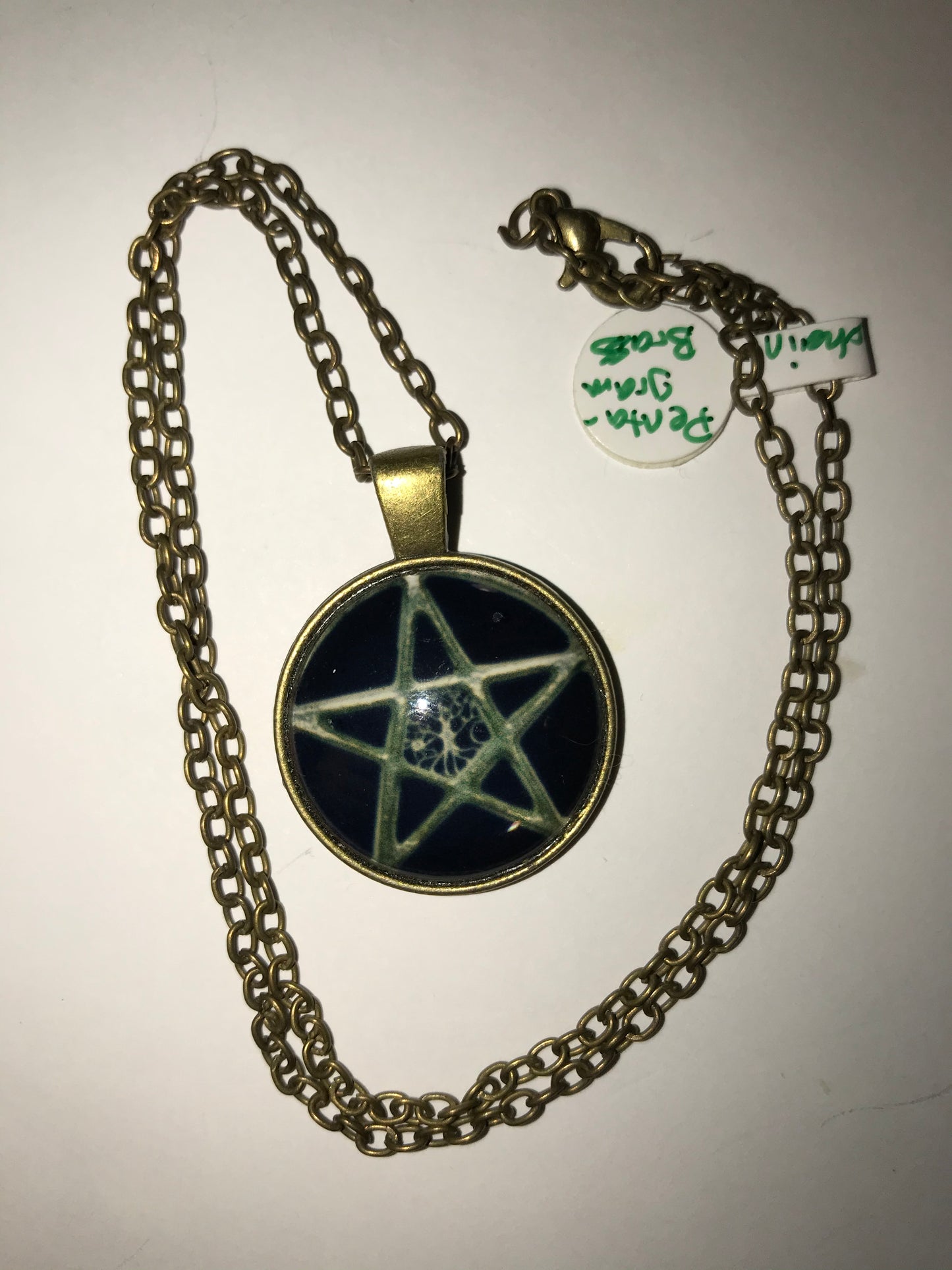 19" Bronze Black Pentagram Necklace