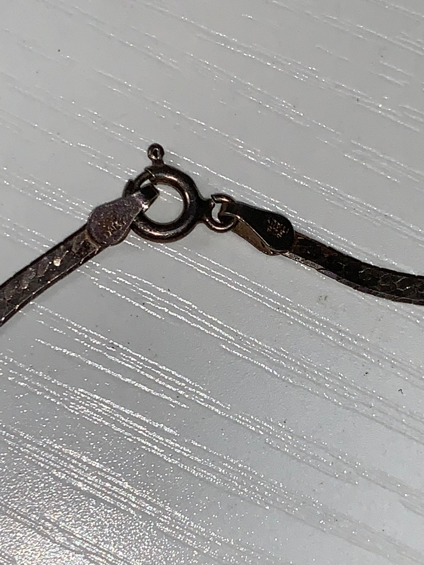 16" #1 Mom Sterling Silver Herringbone Necklace