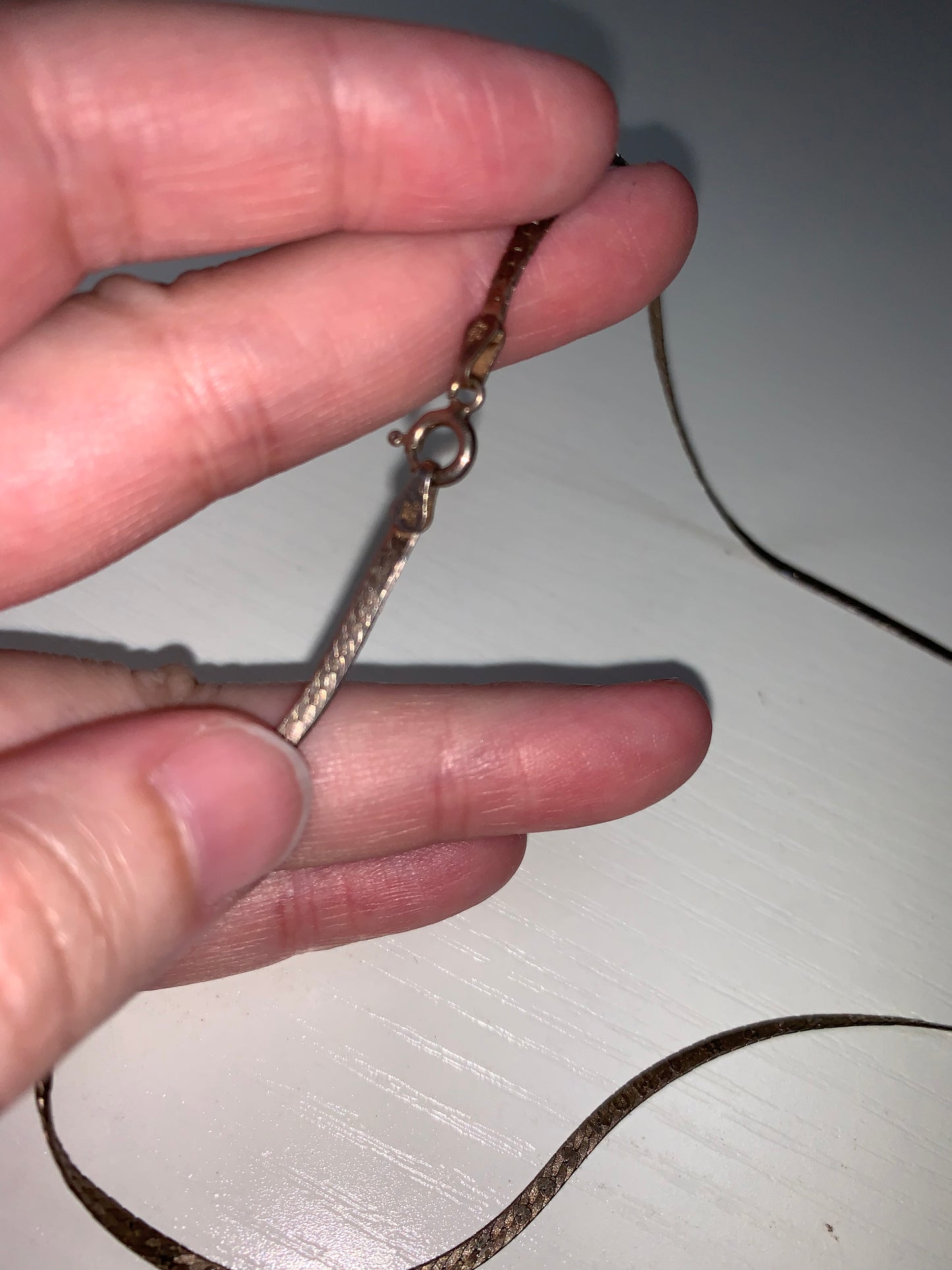 16" #1 Mom Sterling Silver Herringbone Necklace