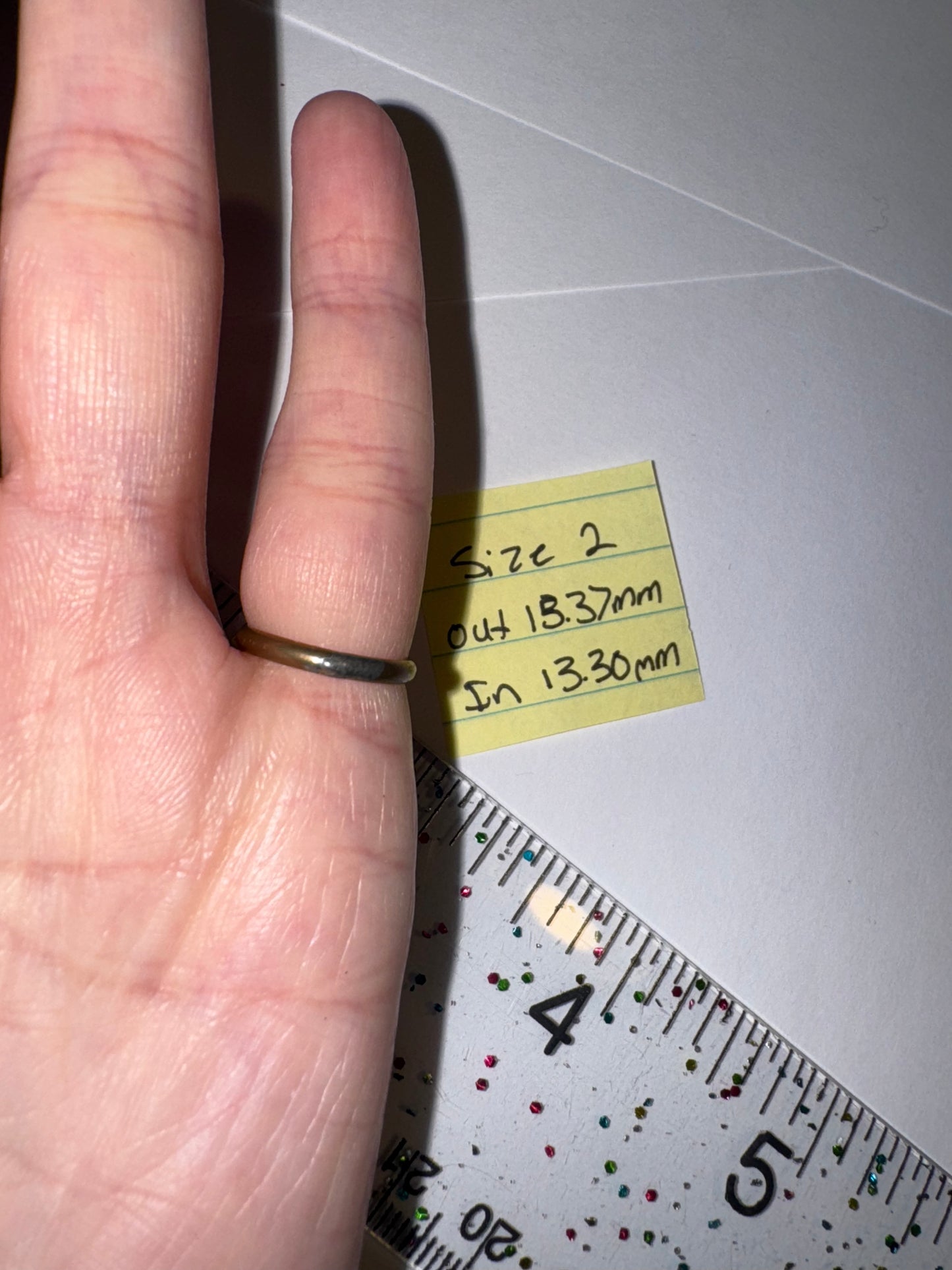 2.1mm Gold Filled Plain Band Ring, Size 2