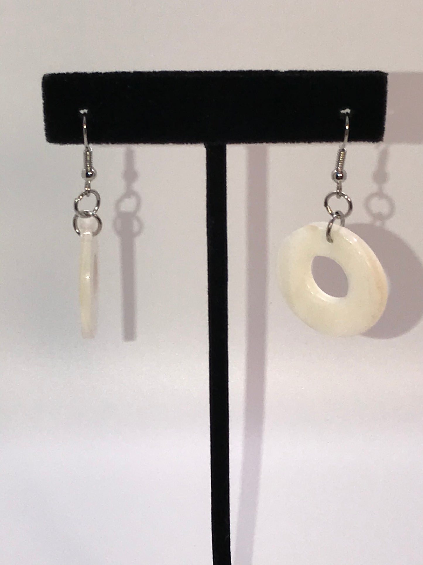White Mother of Pearl Donut Earrings