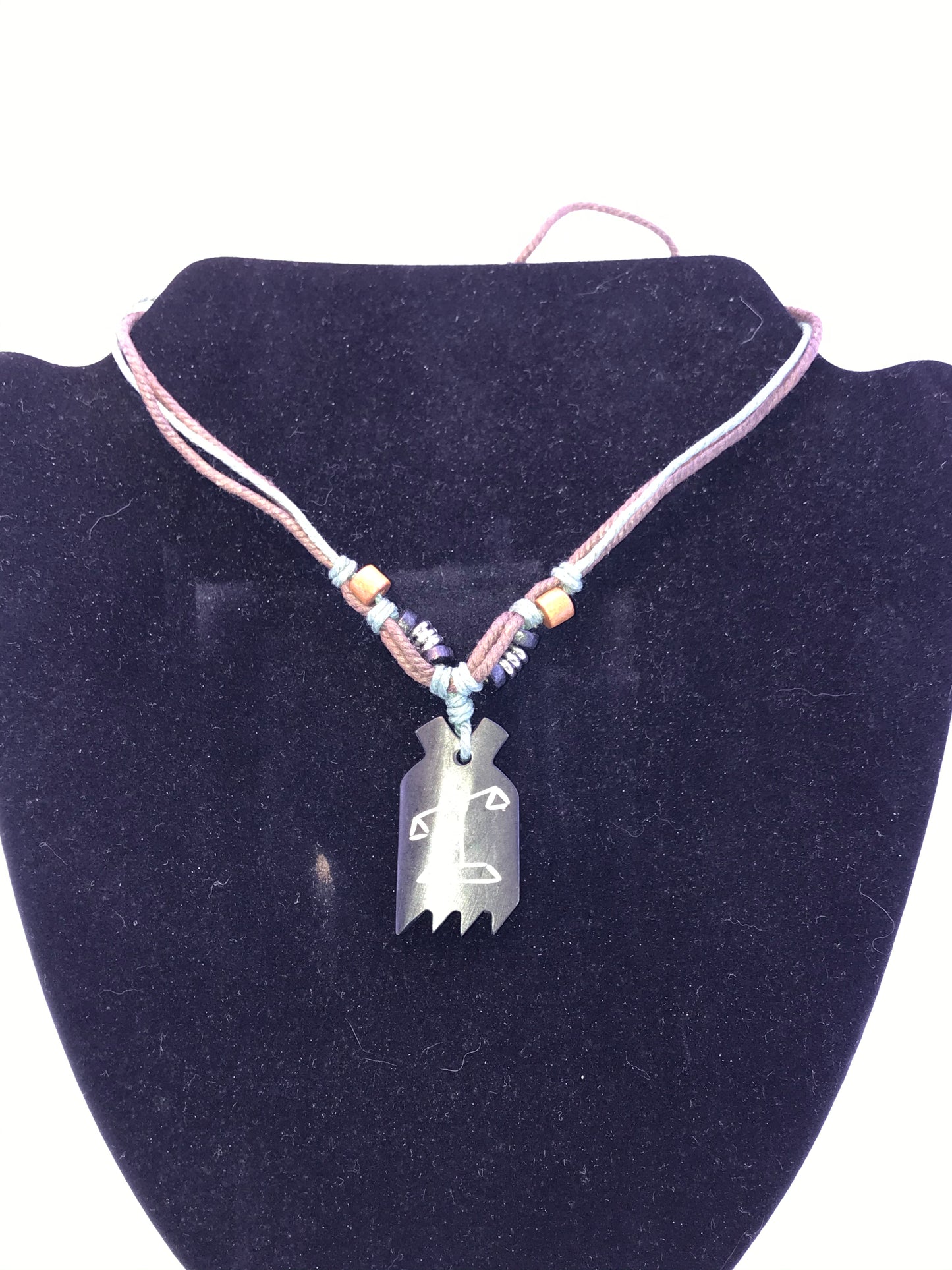 20" Cotton and Wood, Libra Scales Necklace