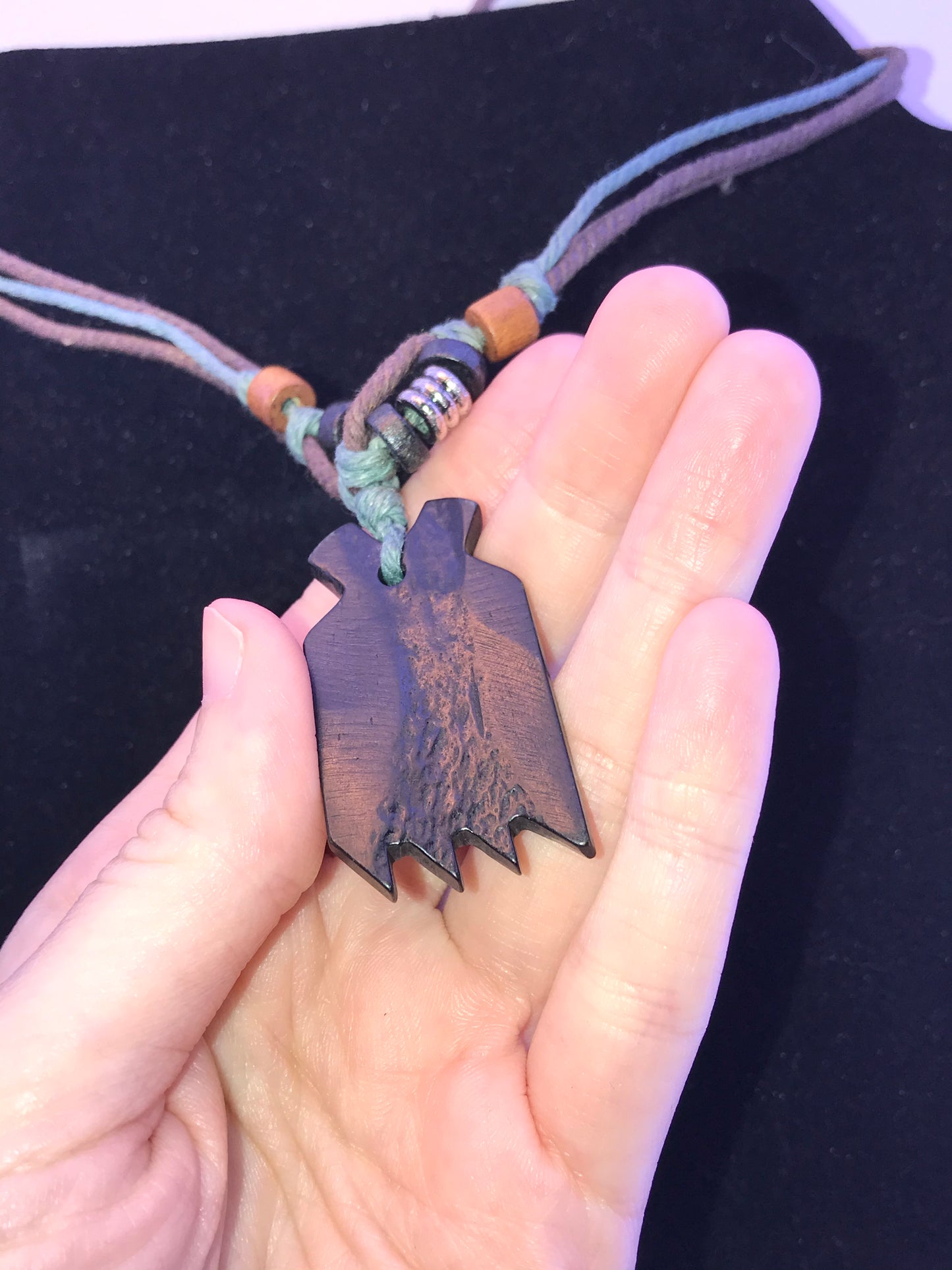 20" Cotton and Wood, Libra Scales Necklace