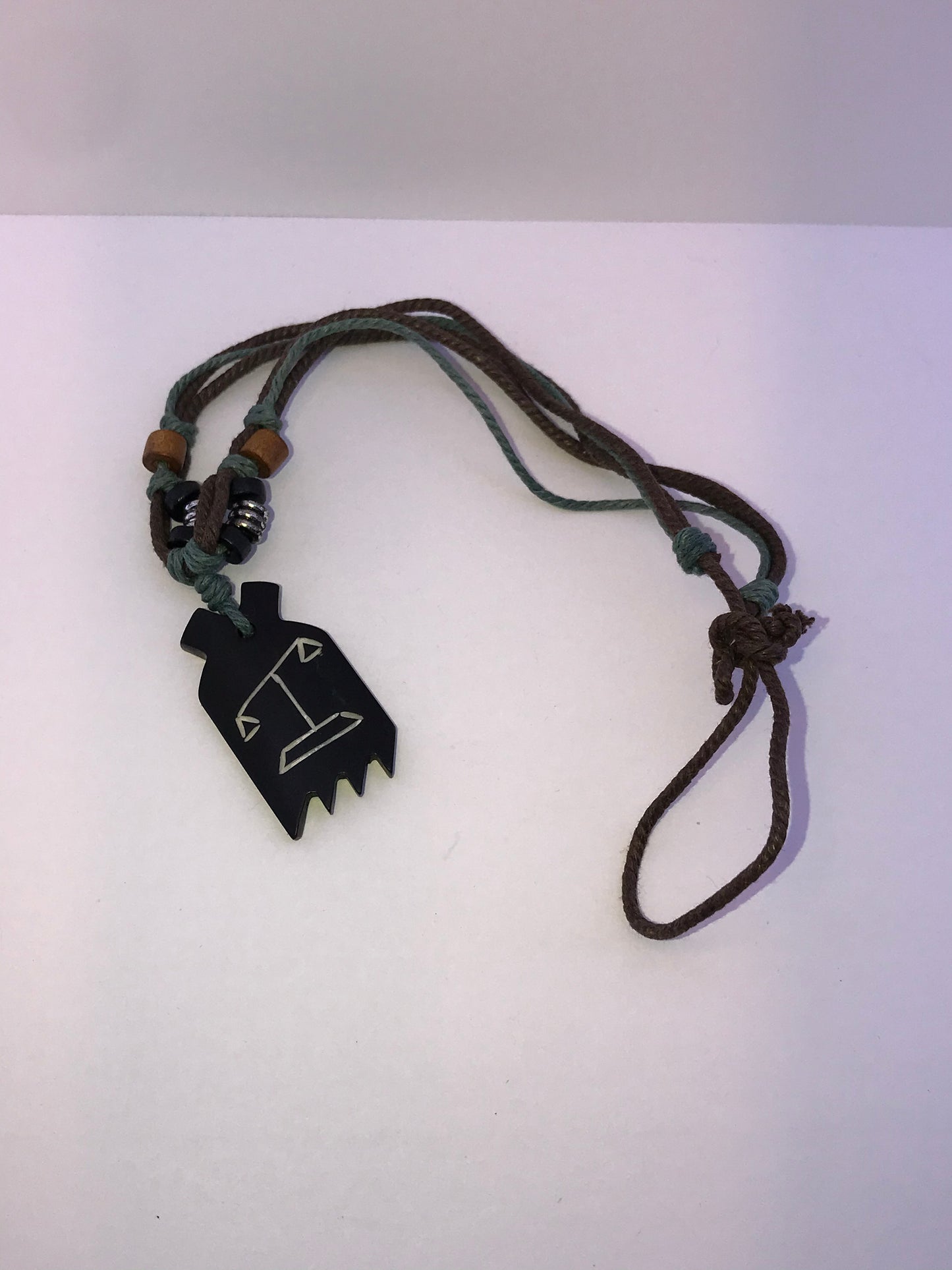 20" Cotton and Wood, Libra Scales Necklace