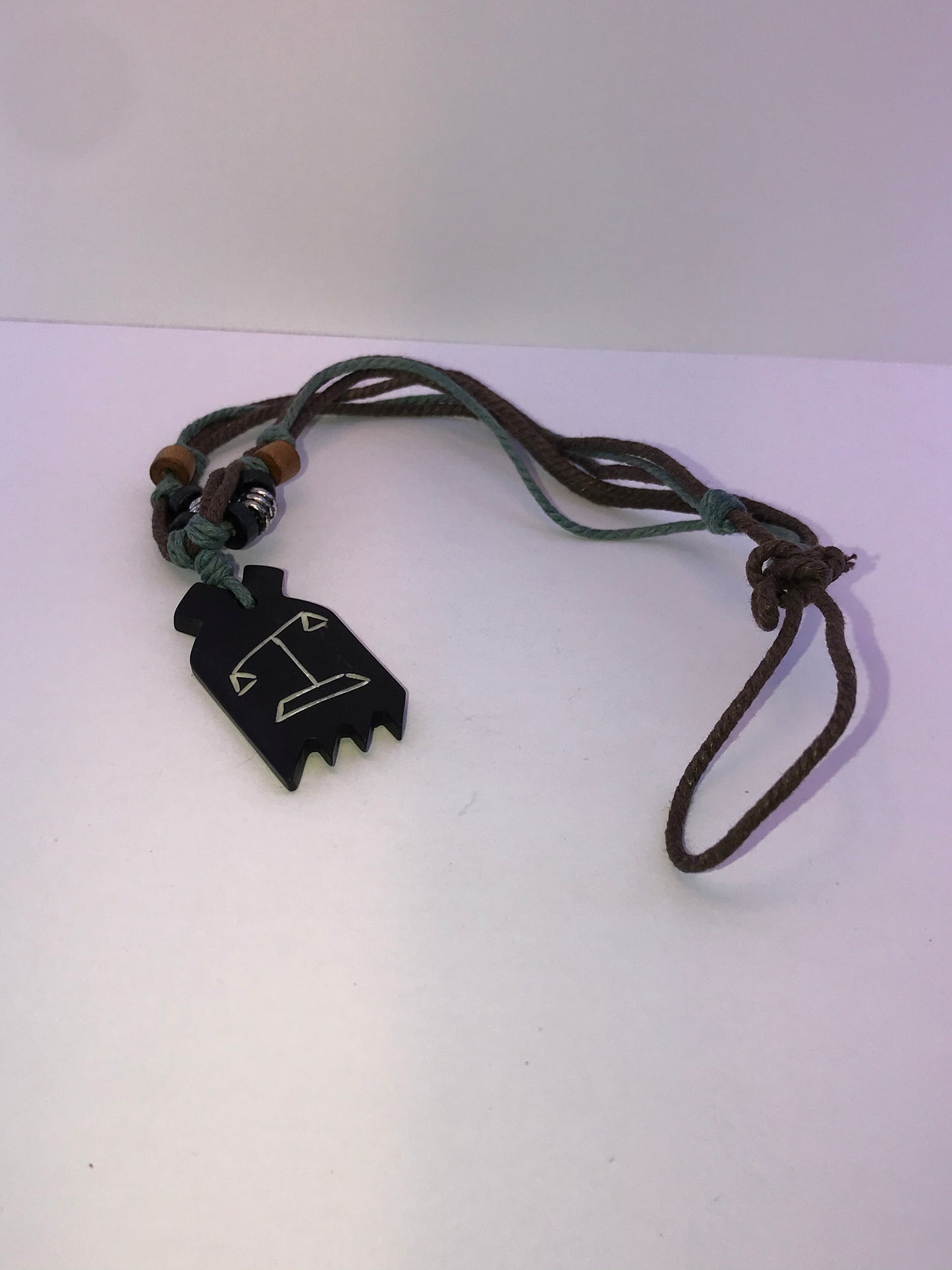 20" Cotton and Wood, Libra Scales Necklace