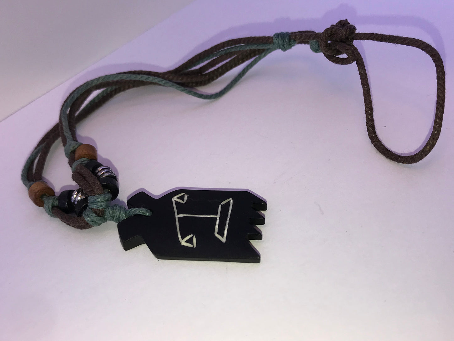 20" Cotton and Wood, Libra Scales Necklace