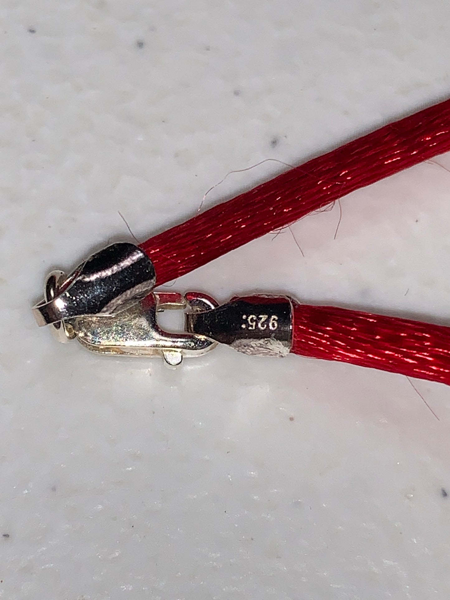 18" Red Satin Cord Necklace with Black Heart Pendant