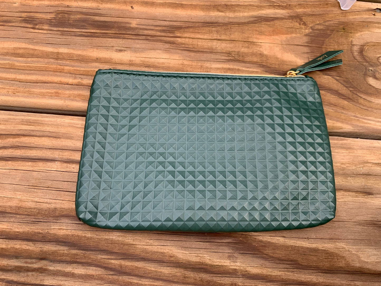 Olive Green Geometric Ipsy Makeup Bag