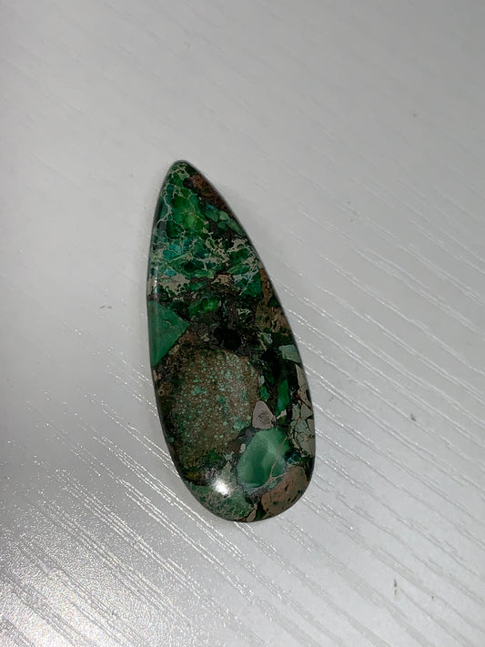Green Sea Sediment Jasper Teardrop Focal Drop