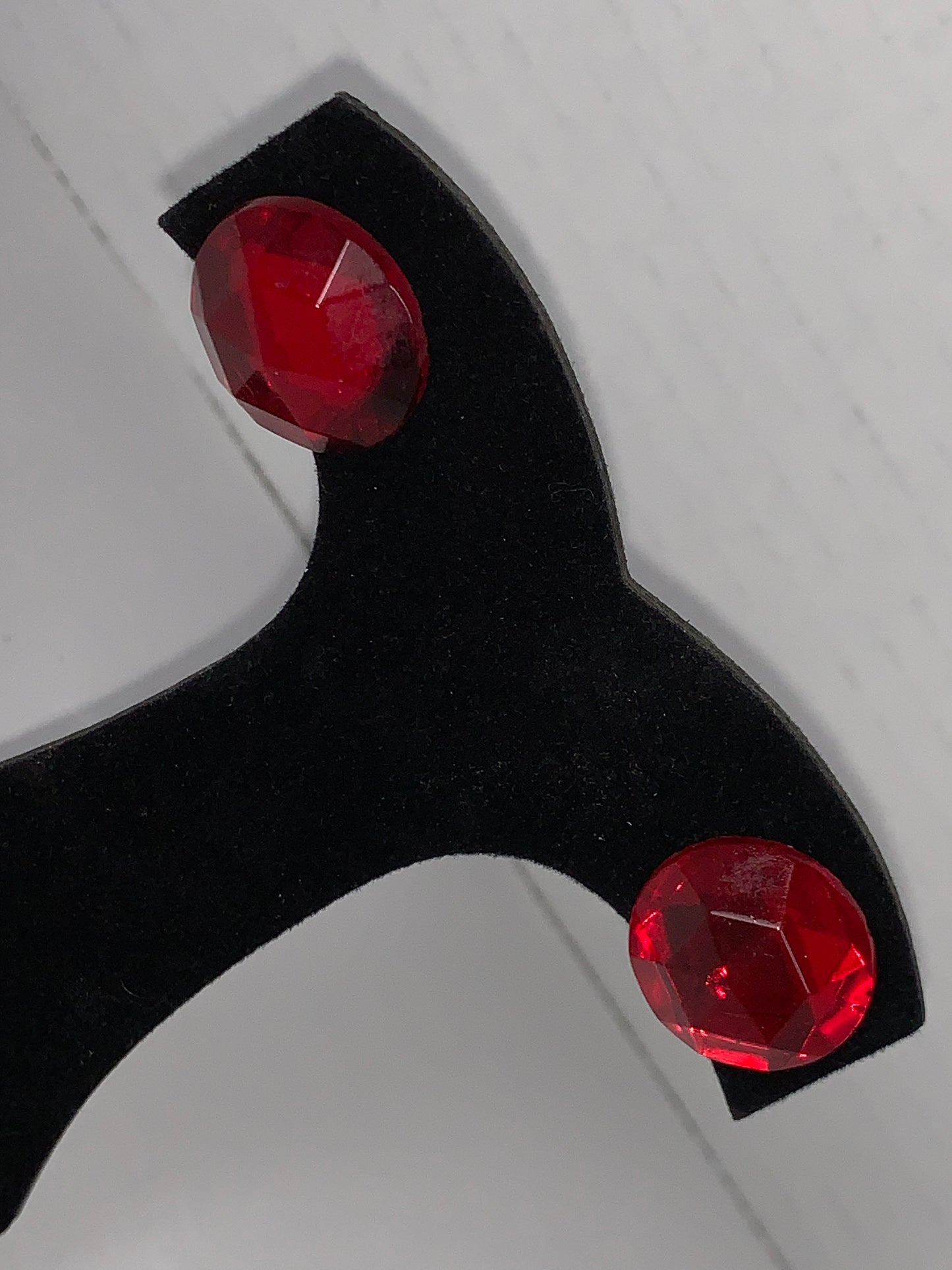 Round Red Costume Post Earrings