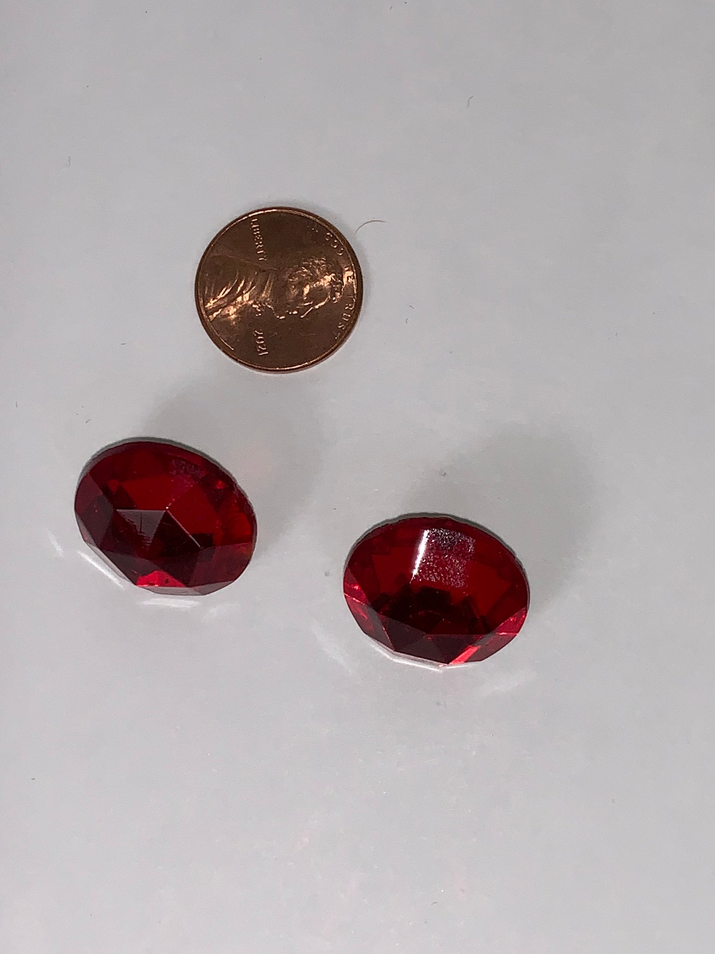 Round Red Costume Post Earrings