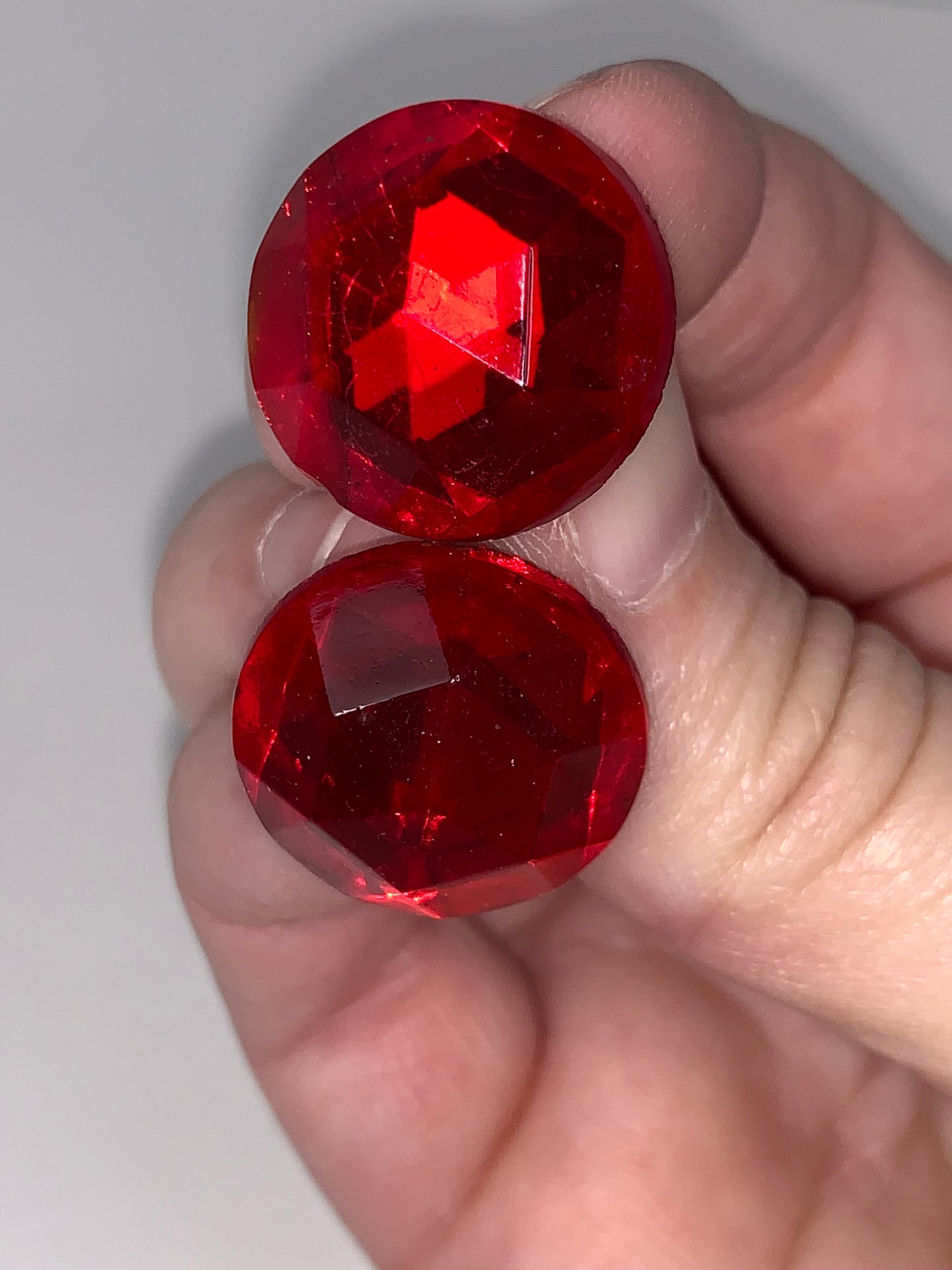 Round Red Costume Post Earrings