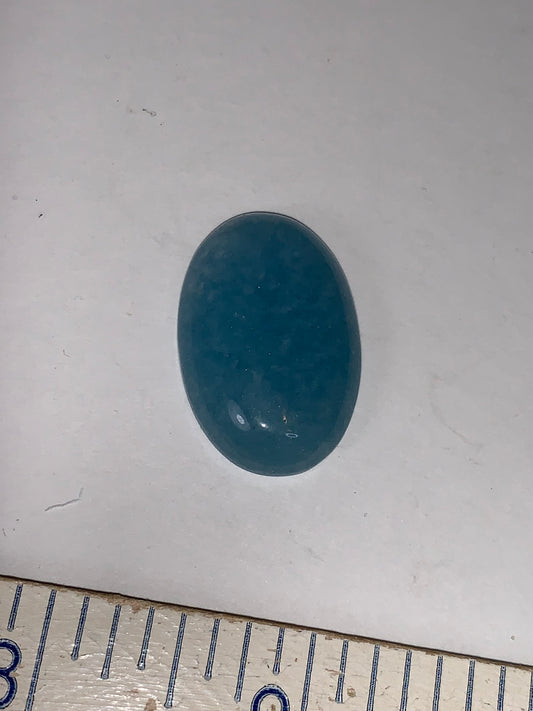 Oval Quartz Cabochon, Blue Dyed