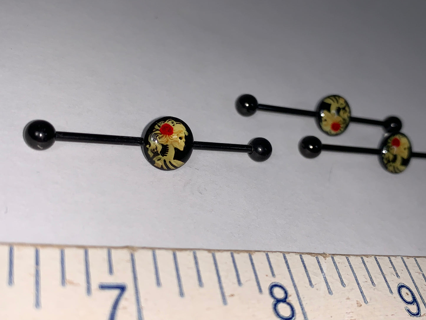 Skeleton Cameo Industrial Bar, 14 Gauge