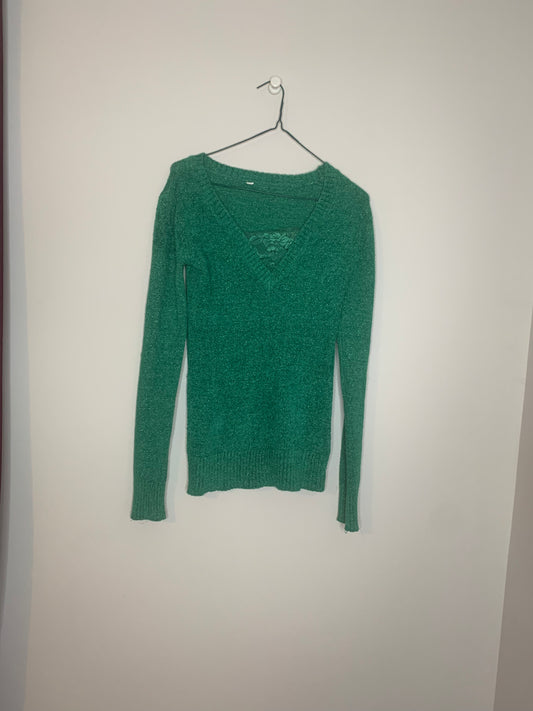 Long Sleeve Green Stretchy Sweater
