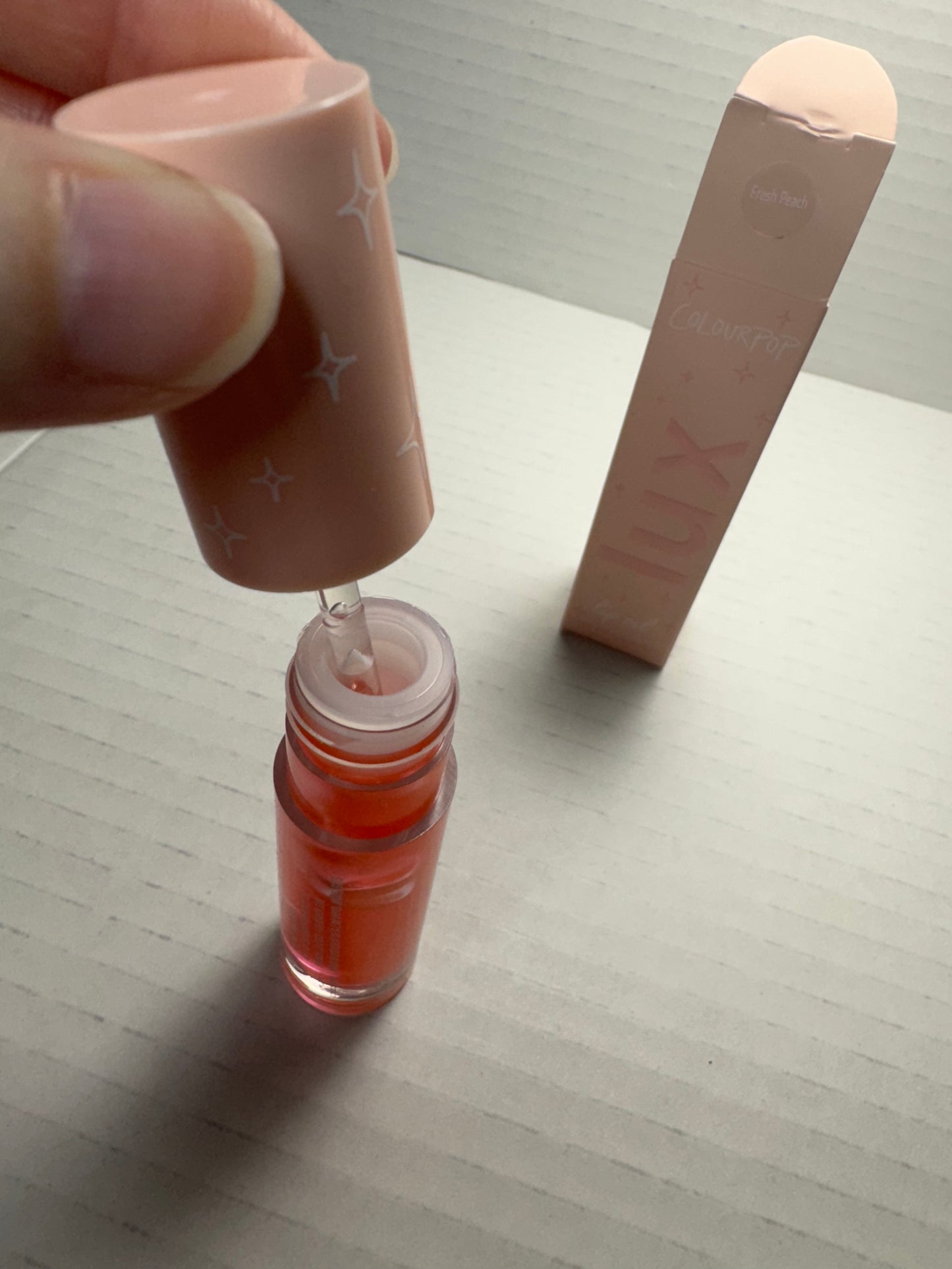 Colourpop fresh peach lux lip oil