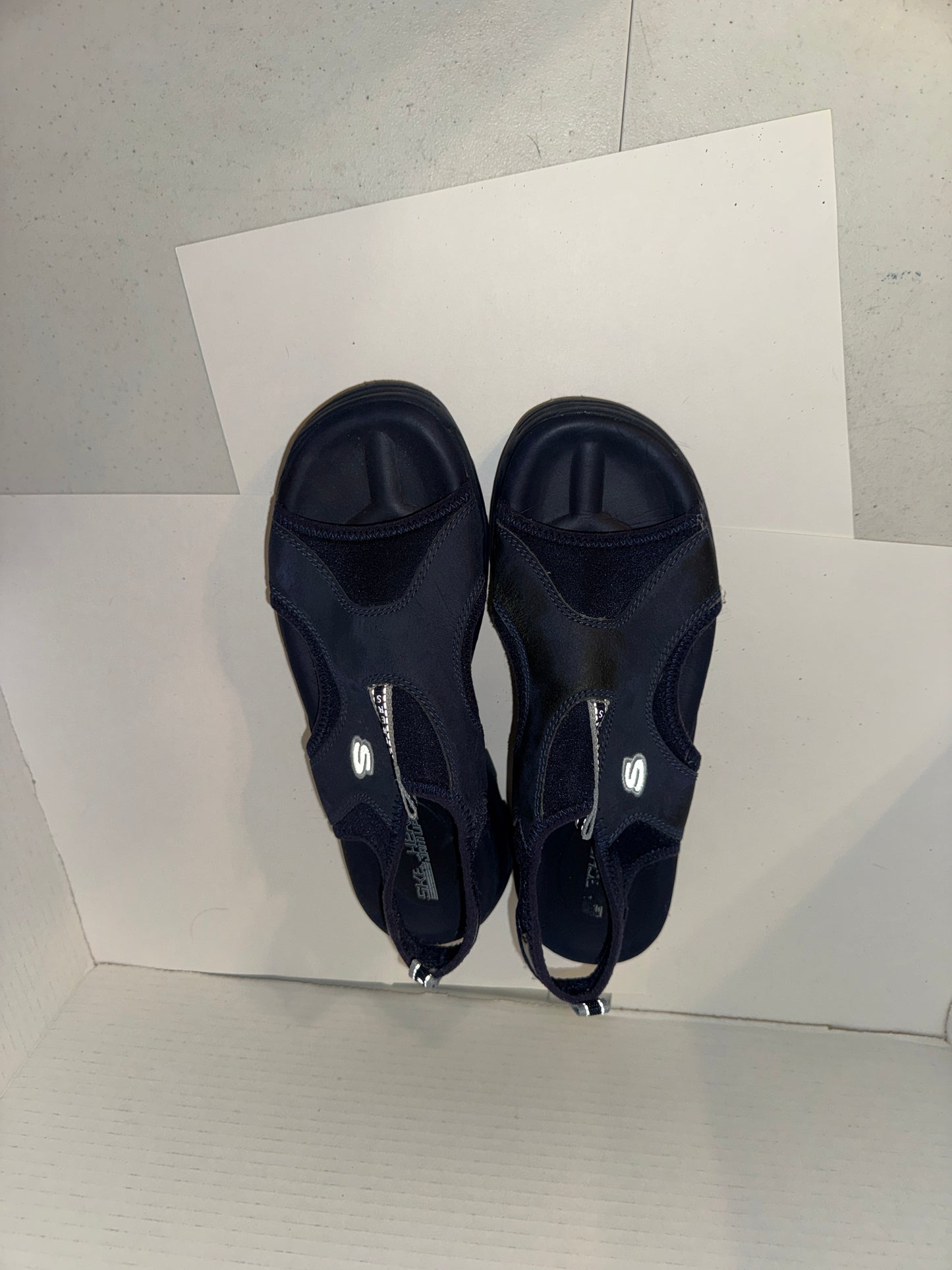 Skechers Dark Blue Y2K Jam ups Open-Toe Sandals, Size 8