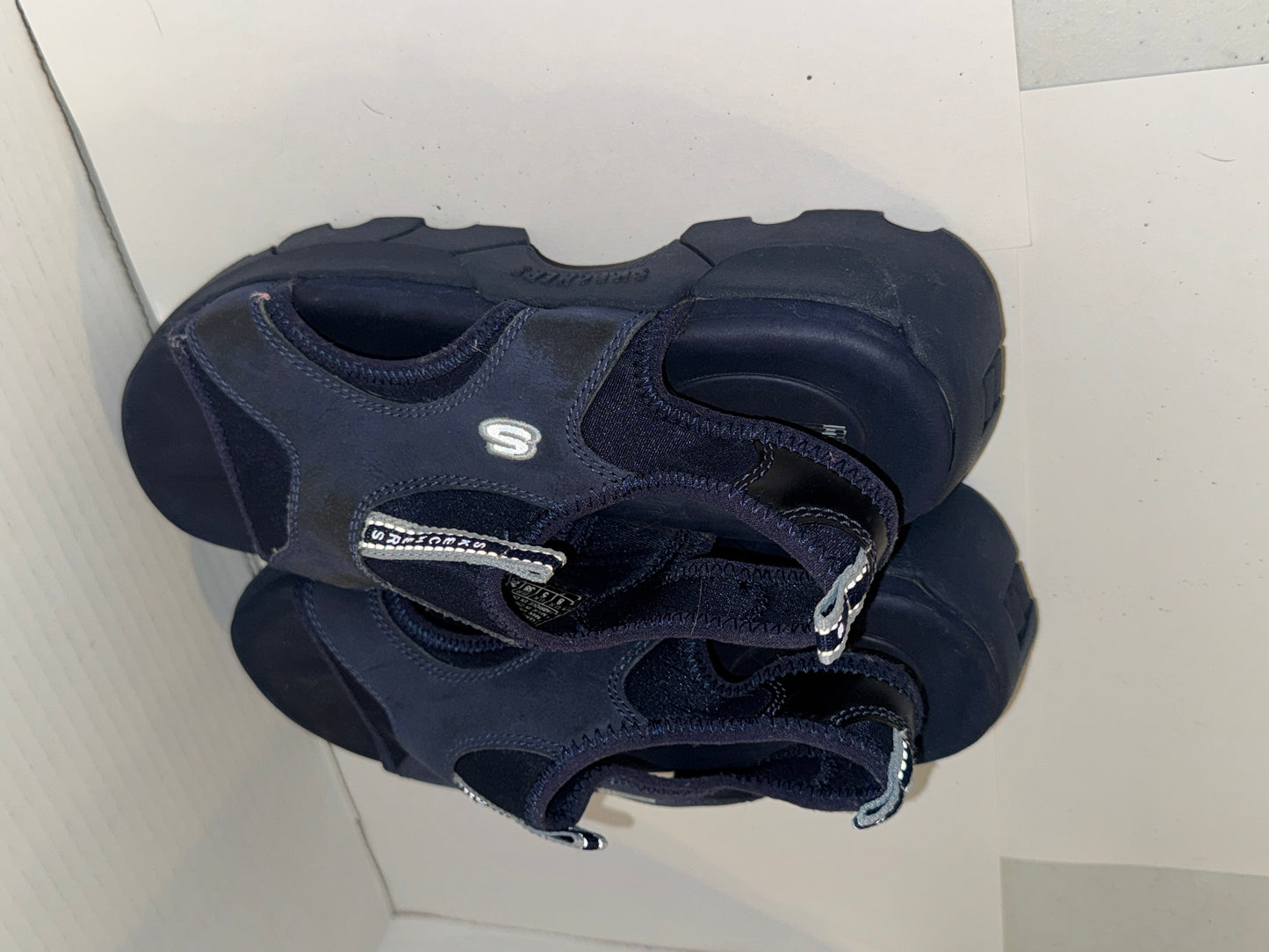 Skechers Dark Blue Y2K Jam ups Open-Toe Sandals, Size 8