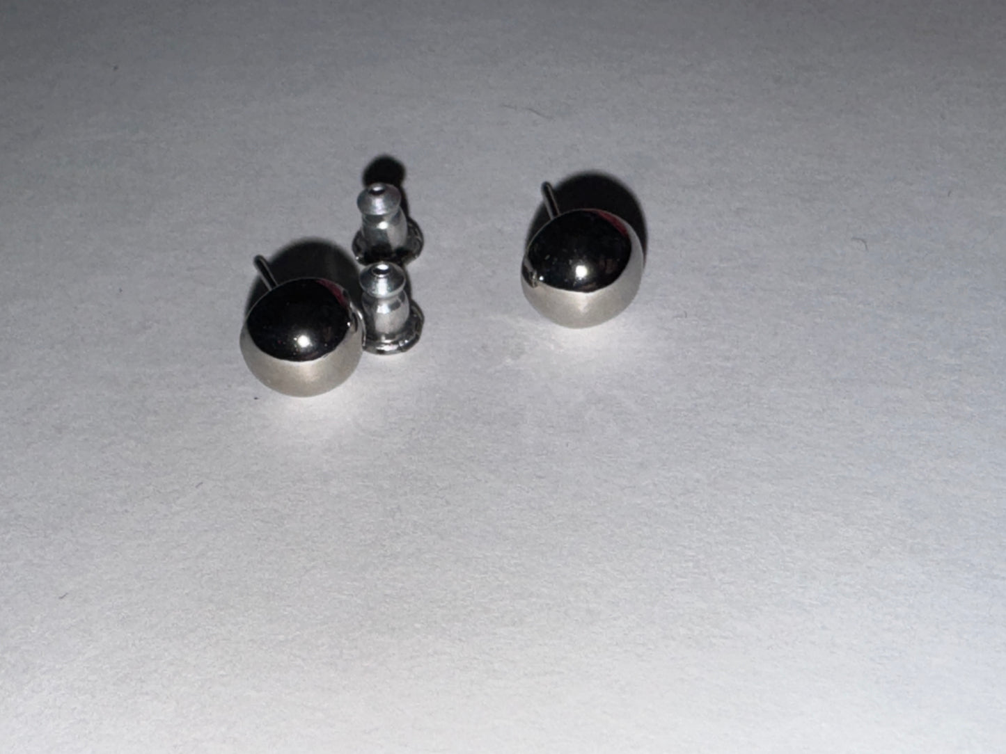 Silver Round Post Earrings