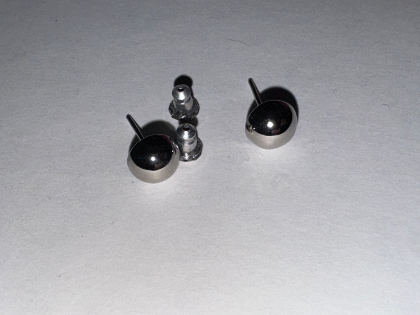 Silver Round Post Earrings